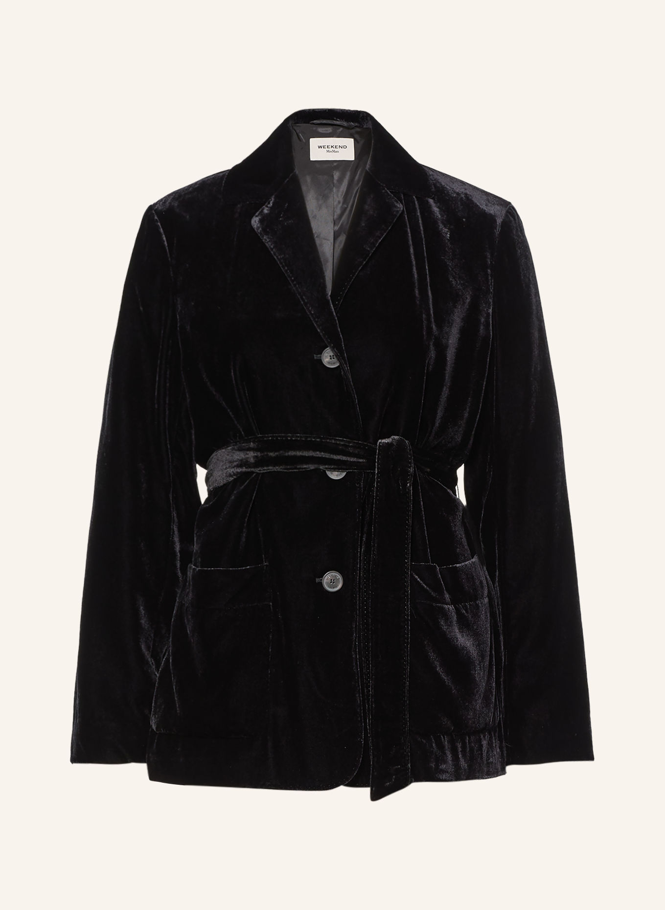 WEEKEND Max Mara RECENTE Velvet Blazer: BLACK