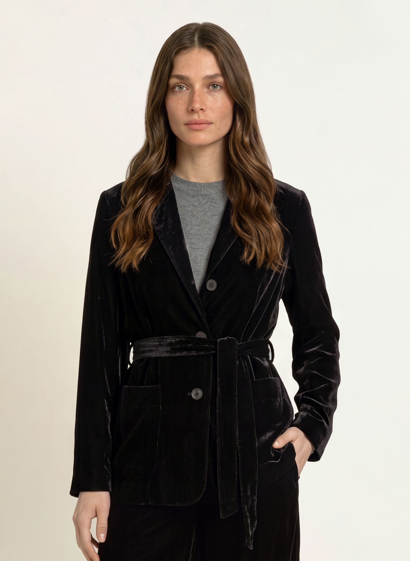 WEEKEND Max Mara RECENTE Velvet Blazer: BLACK