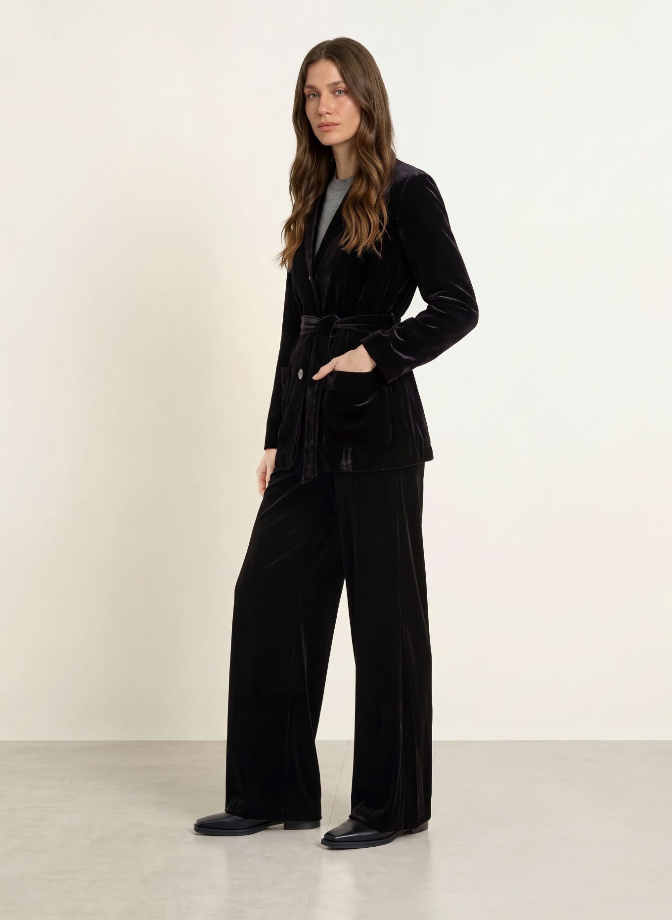 WEEKEND Max Mara RECENTE Velvet Blazer: BLACK