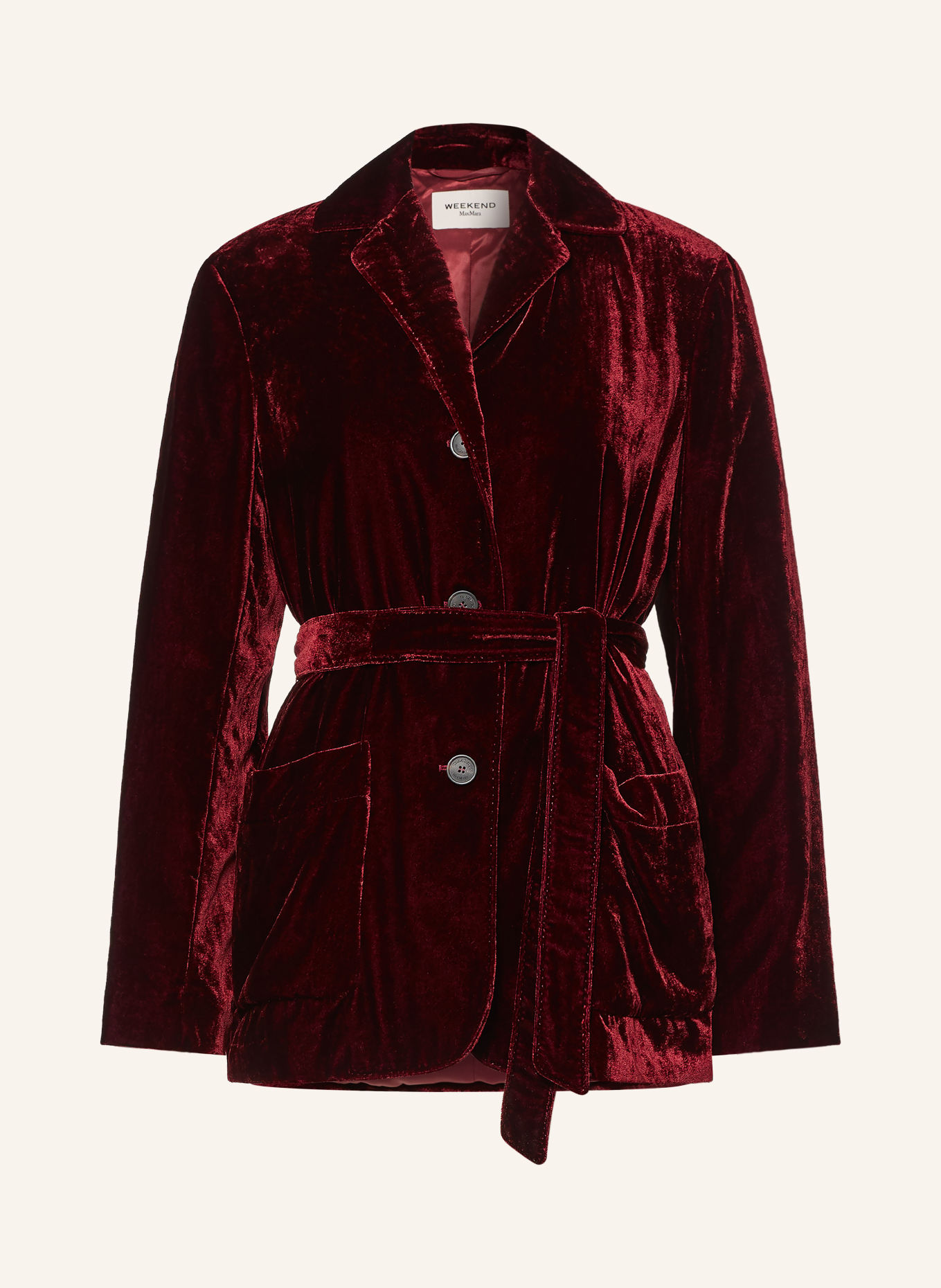 WEEKEND Max Mara Fluwelen blazer RECENTE: DONKERROOD