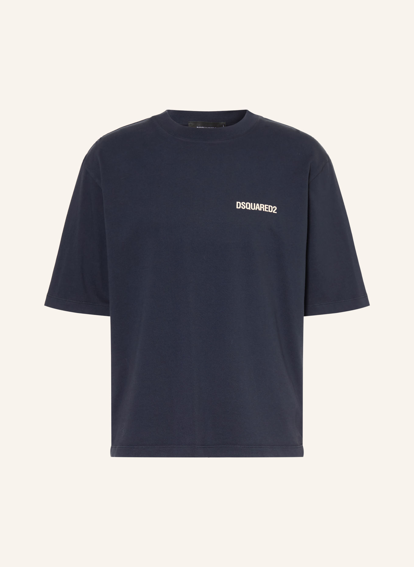DSQUARED2 Tričko: TMAVĚ MODRÁ / KRÉMOVÁ / TMAVĚ MODRÁ