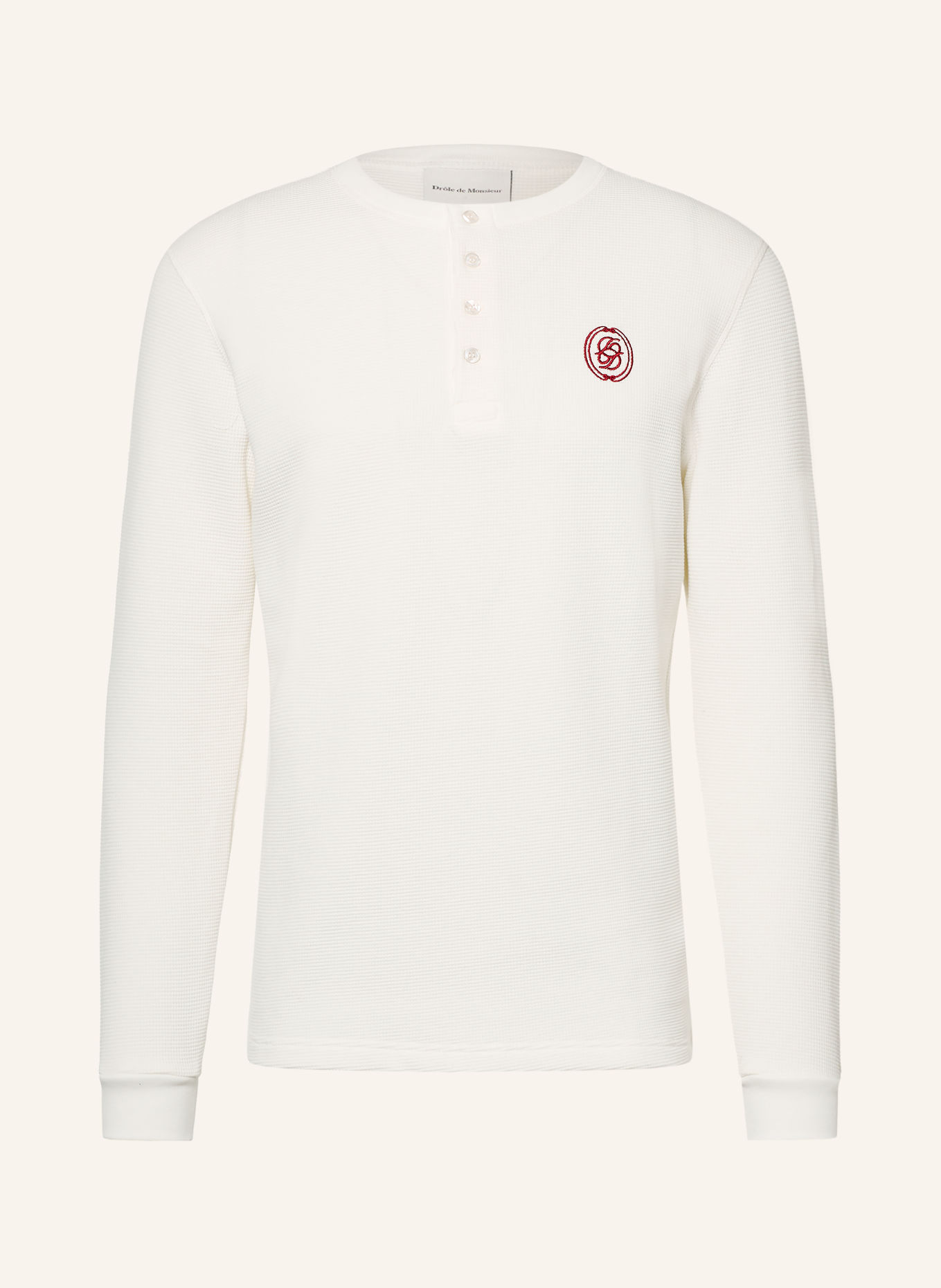 DRÔLE DE MONSIEUR Longsleeve: WIT / DONKERROOD