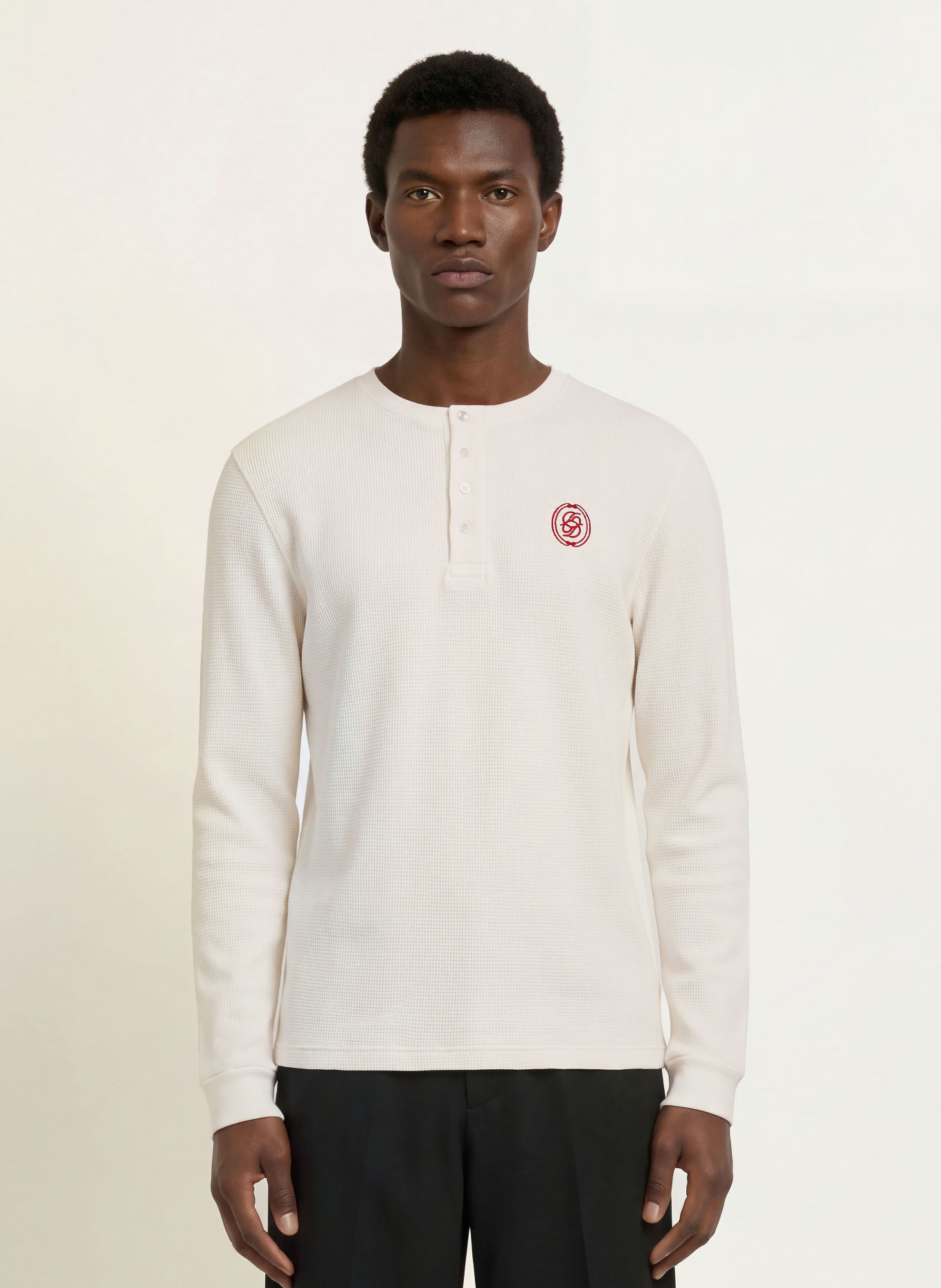 DRÔLE DE MONSIEUR Longsleeve: WIT / DONKERROOD