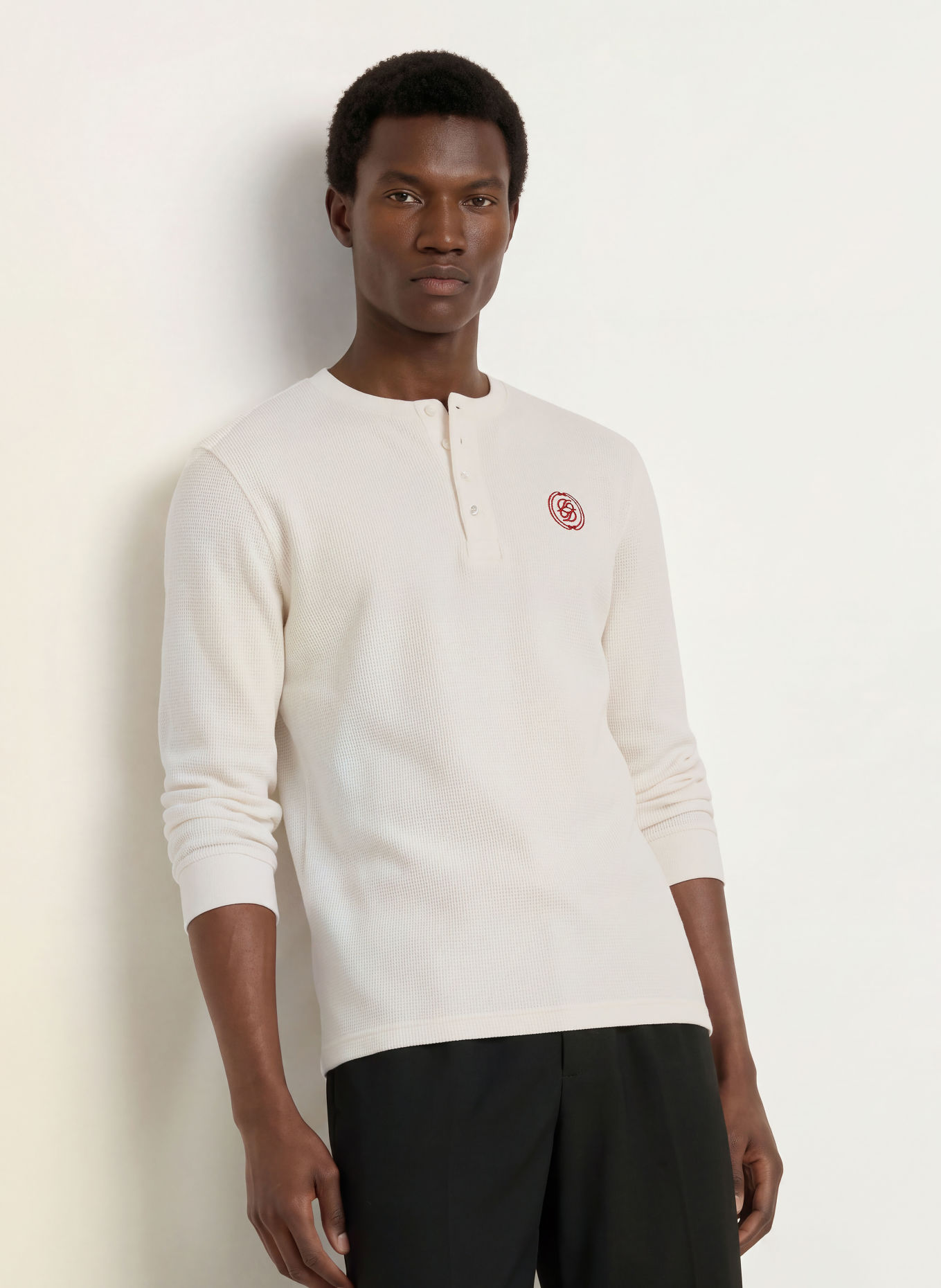 DRÔLE DE MONSIEUR Longsleeve: WIT / DONKERROOD