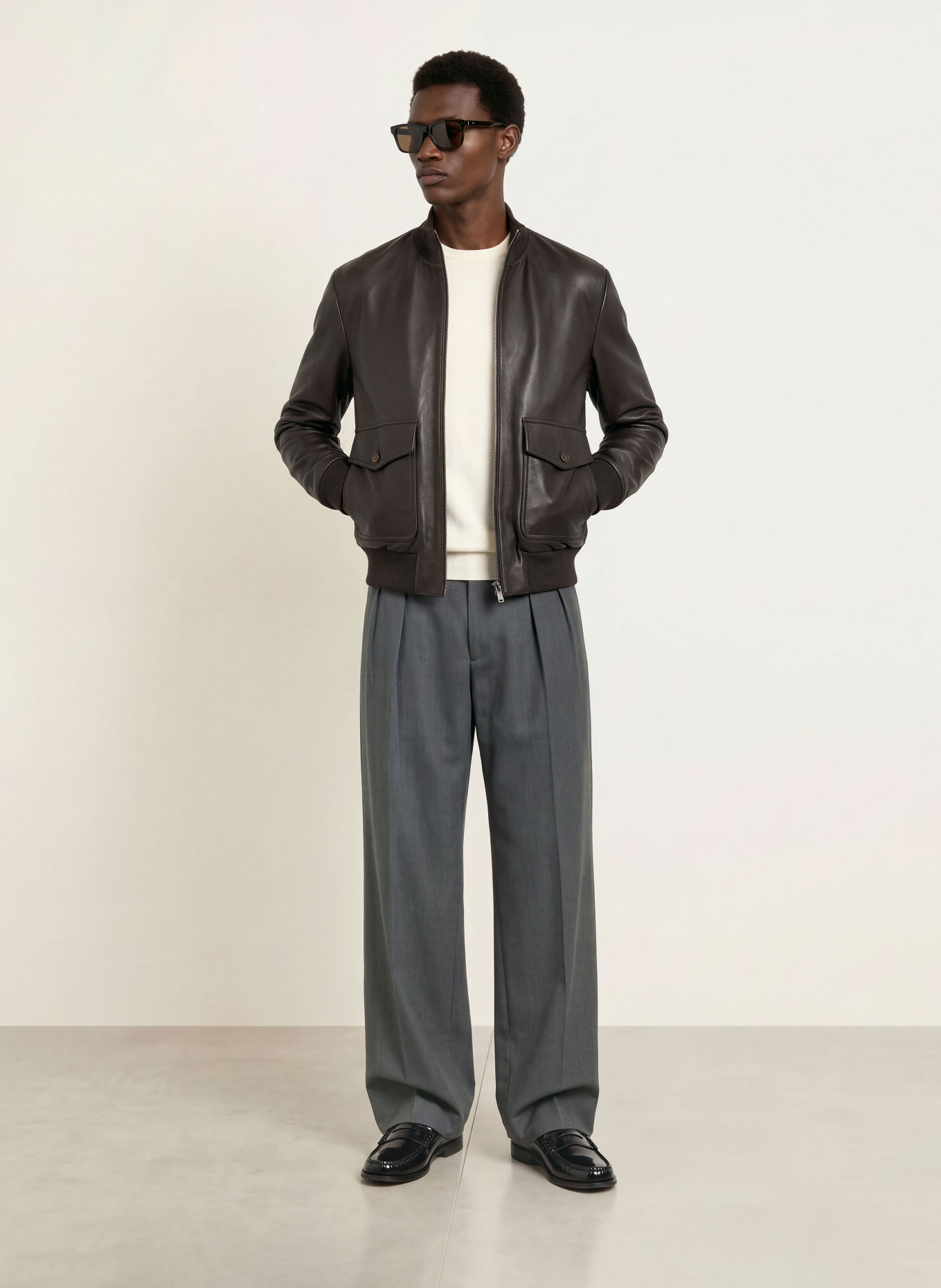 BOSS Pantalon 2PLT Loose Fit: 030 MEDIUM GREY