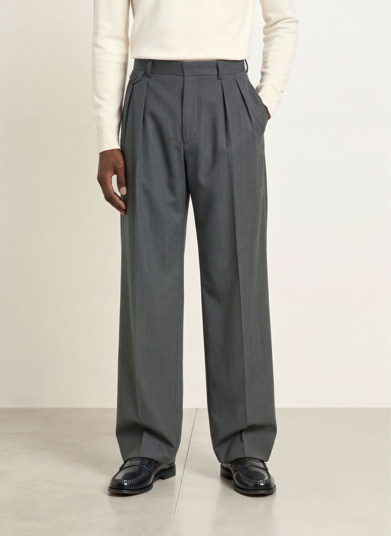 BOSS Pantalon 2PLT Loose Fit: 030 MEDIUM GREY