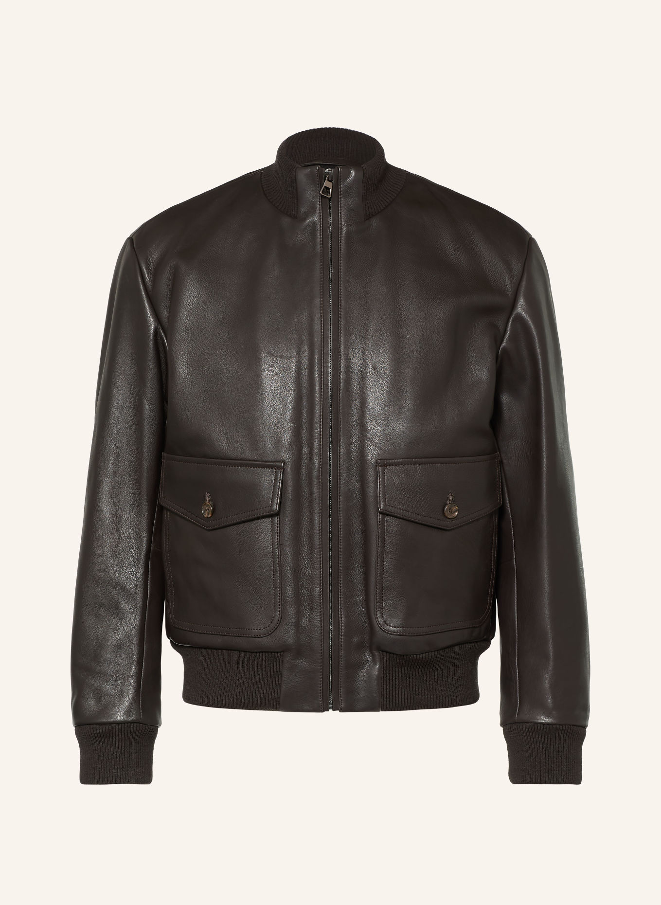 BOSS Lederblouson MASON: DUNKELBRAUN