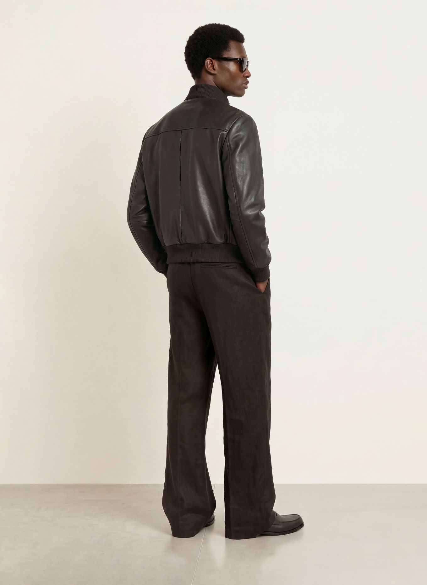 BOSS Lederblouson MASON: DUNKELBRAUN