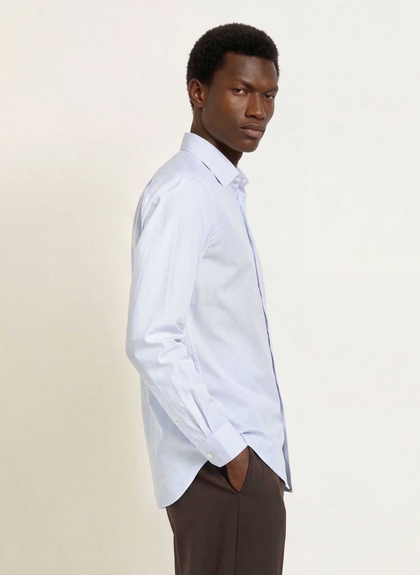 BOSS Overhemd DAVID Regular Fit met extra lange mouwen: BLAUW / WIT