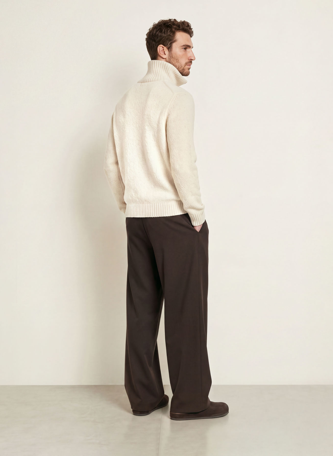 BOSS Half-zip sweater FRANCO: ECRU