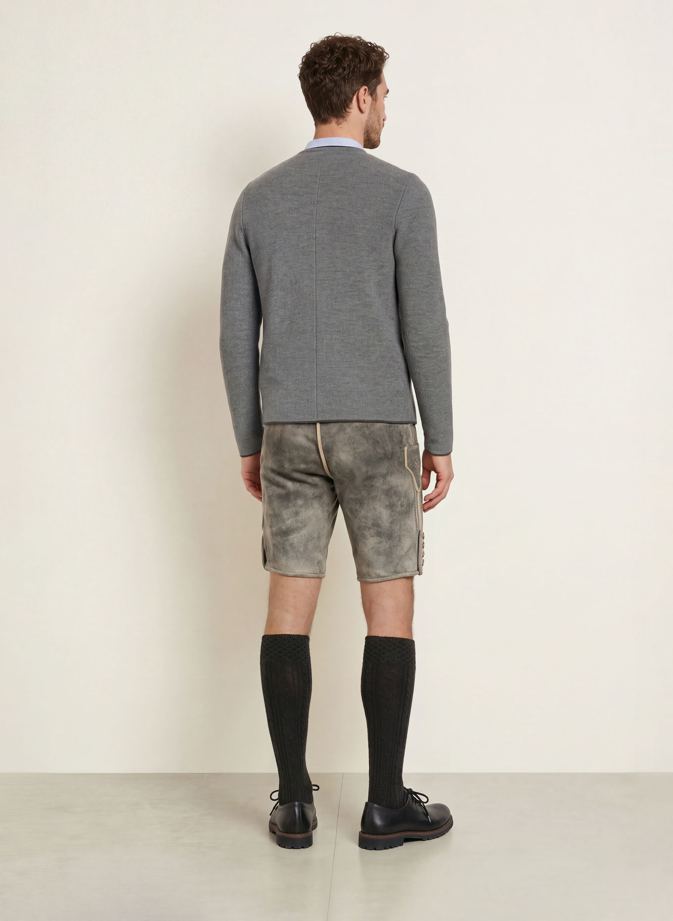 BECKERT Traditionele lederhose CHAMPION: BLAUW / CRÈME