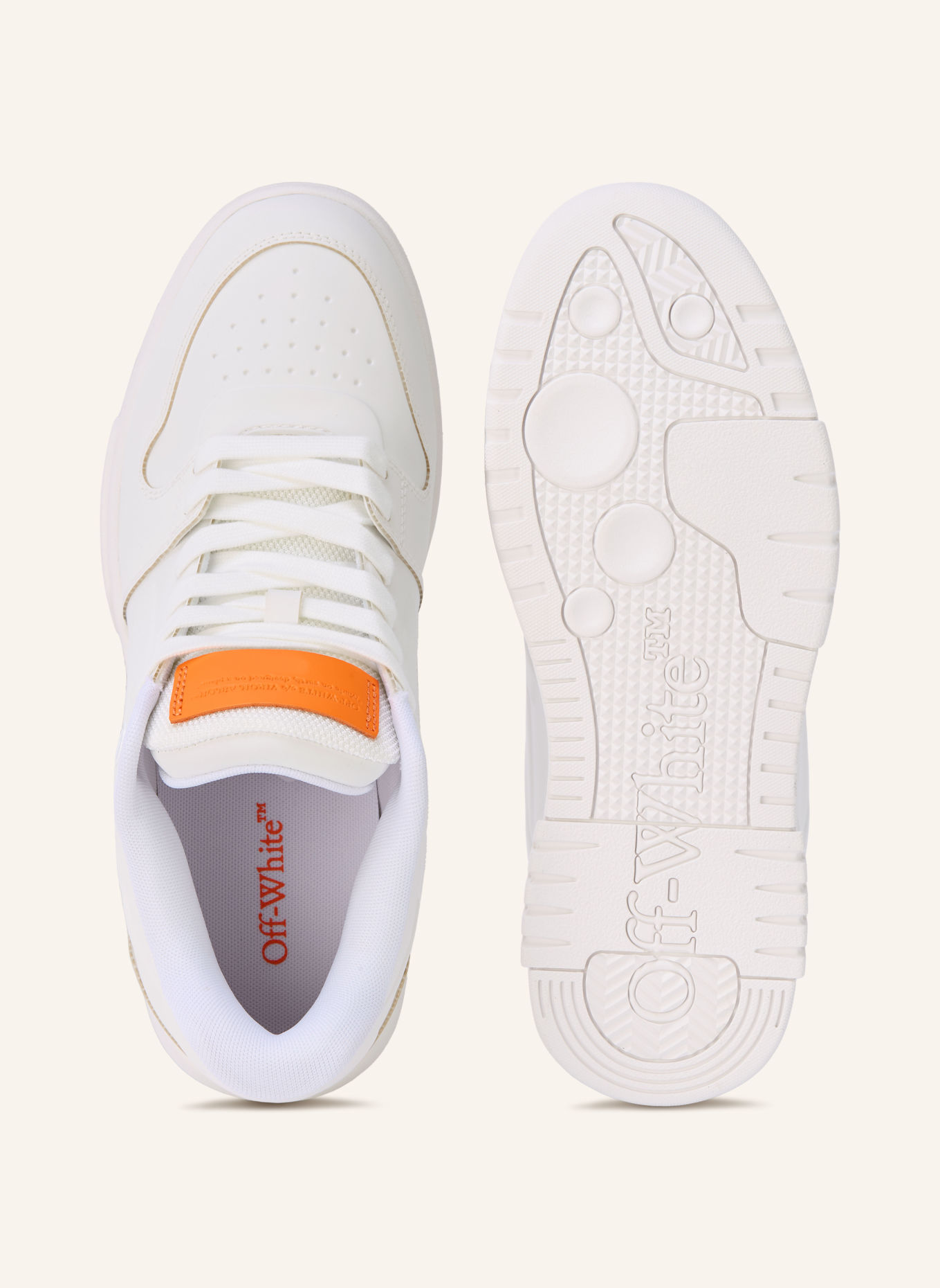 Off-White Sneakersy OUT OF OFFICE: BIAŁY / JASKRAWY POMARAŃCZOWY
