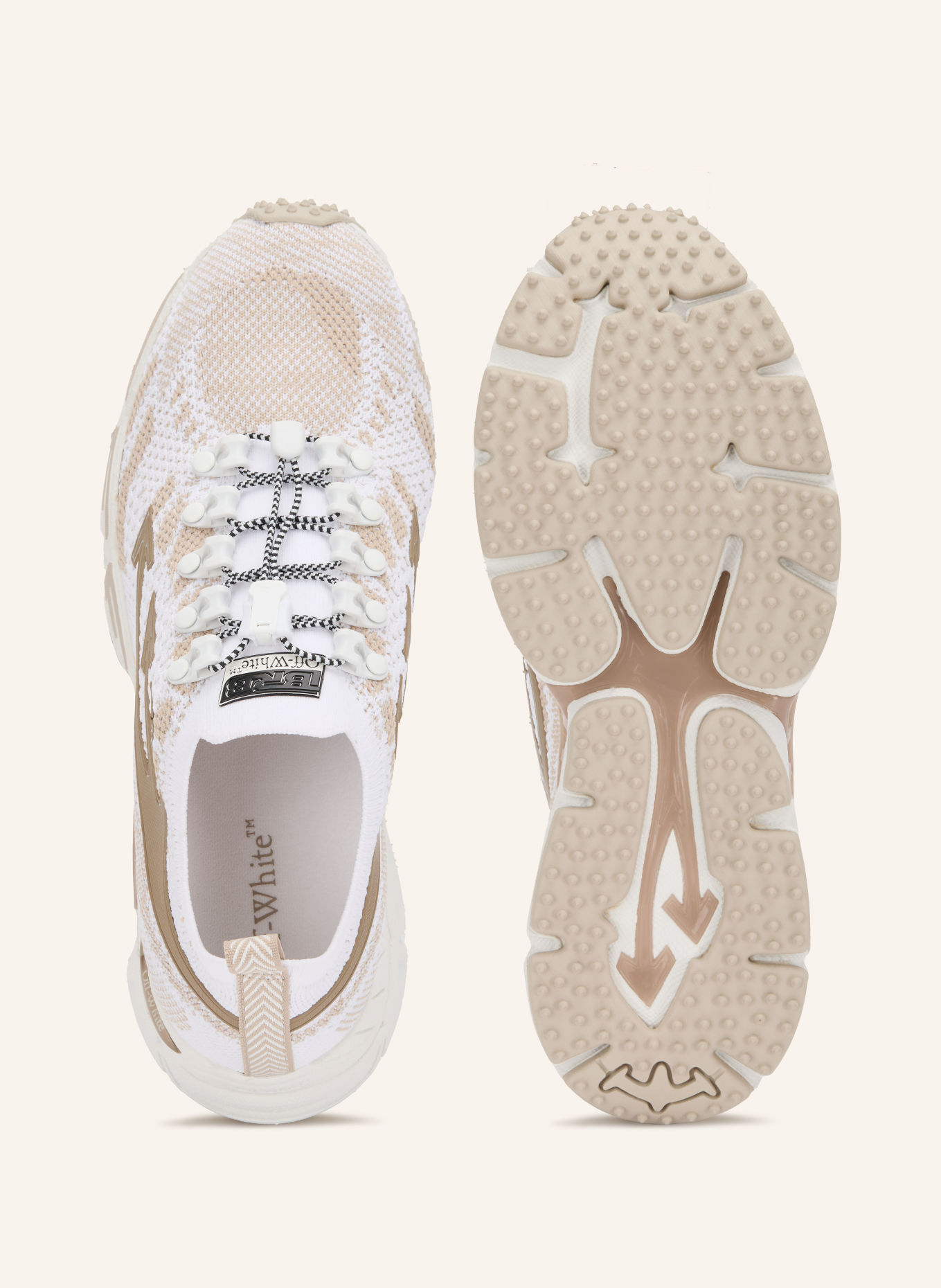Off-White Sneakersy BE RIGHT BACK: BIAŁY / BEŻOWY / SZAROBRĄZOWY