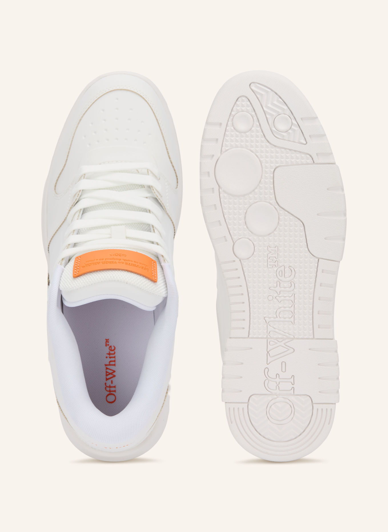 Off-White Sneakersy OUT OFFICE: BIAŁY / POMARAŃCZOWY