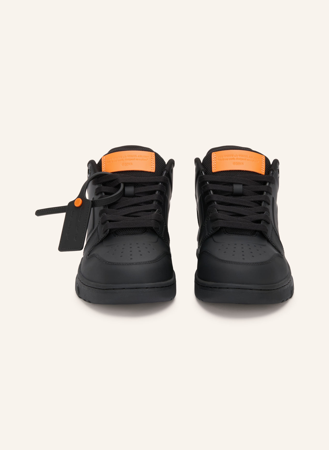 Off-White Sneakersy OUT OF OFFICE: CZARNY / JASKRAWY POMARAŃCZOWY