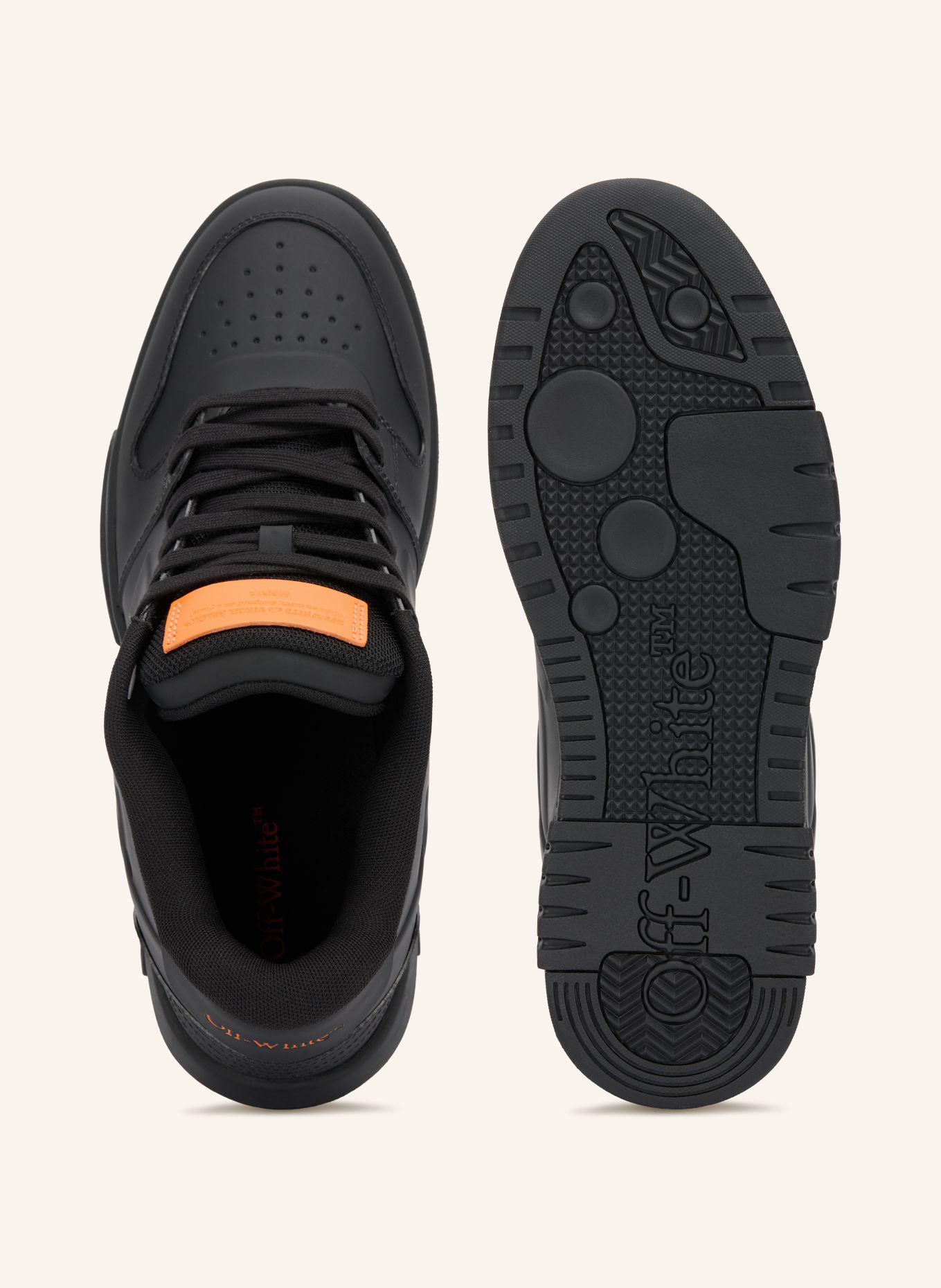 Off-White Sneakersy OUT OF OFFICE: CZARNY / JASKRAWY POMARAŃCZOWY