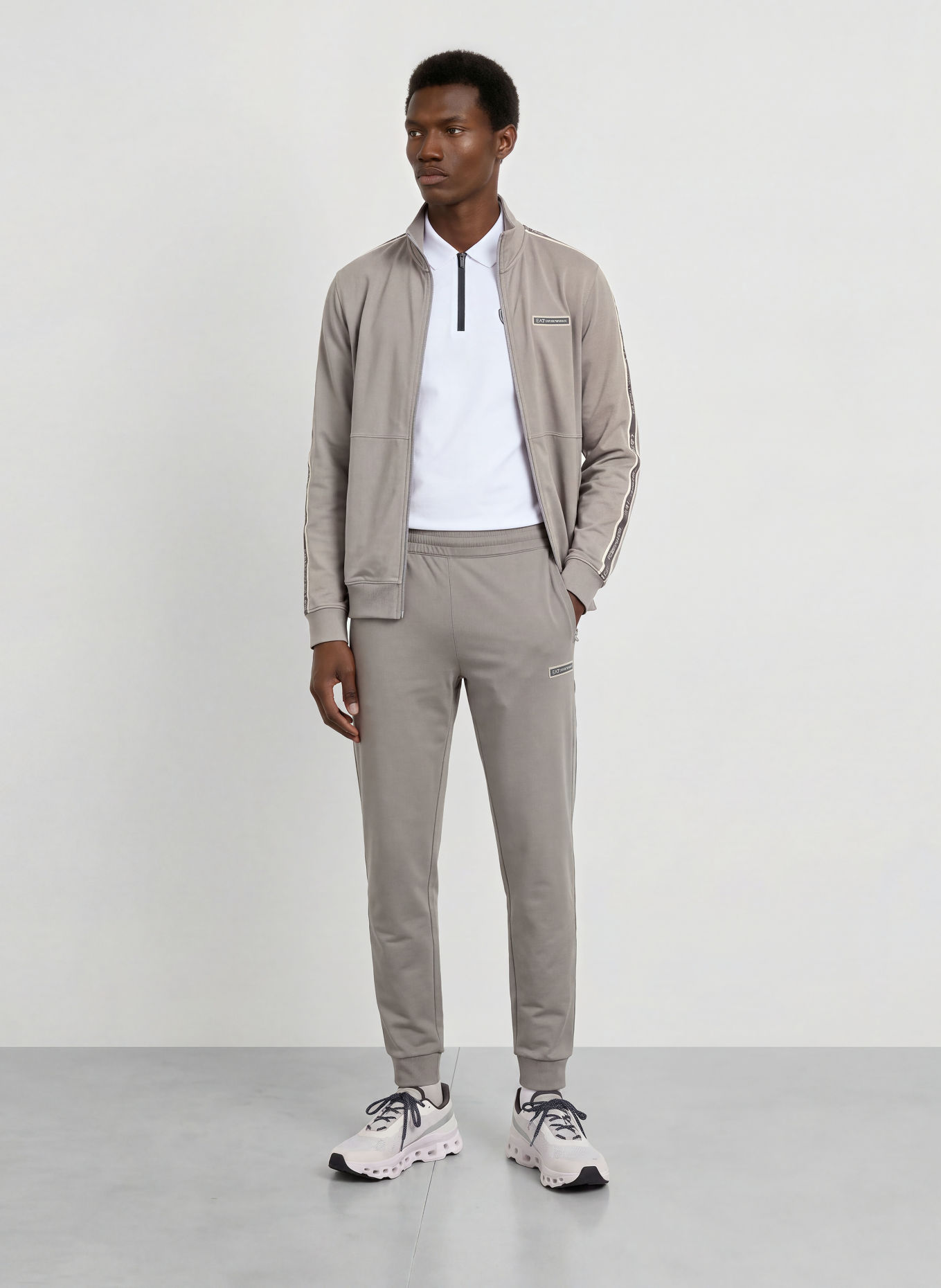 EA7 EMPORIO ARMANI Jersey-poloshirt TRAIN: WIT