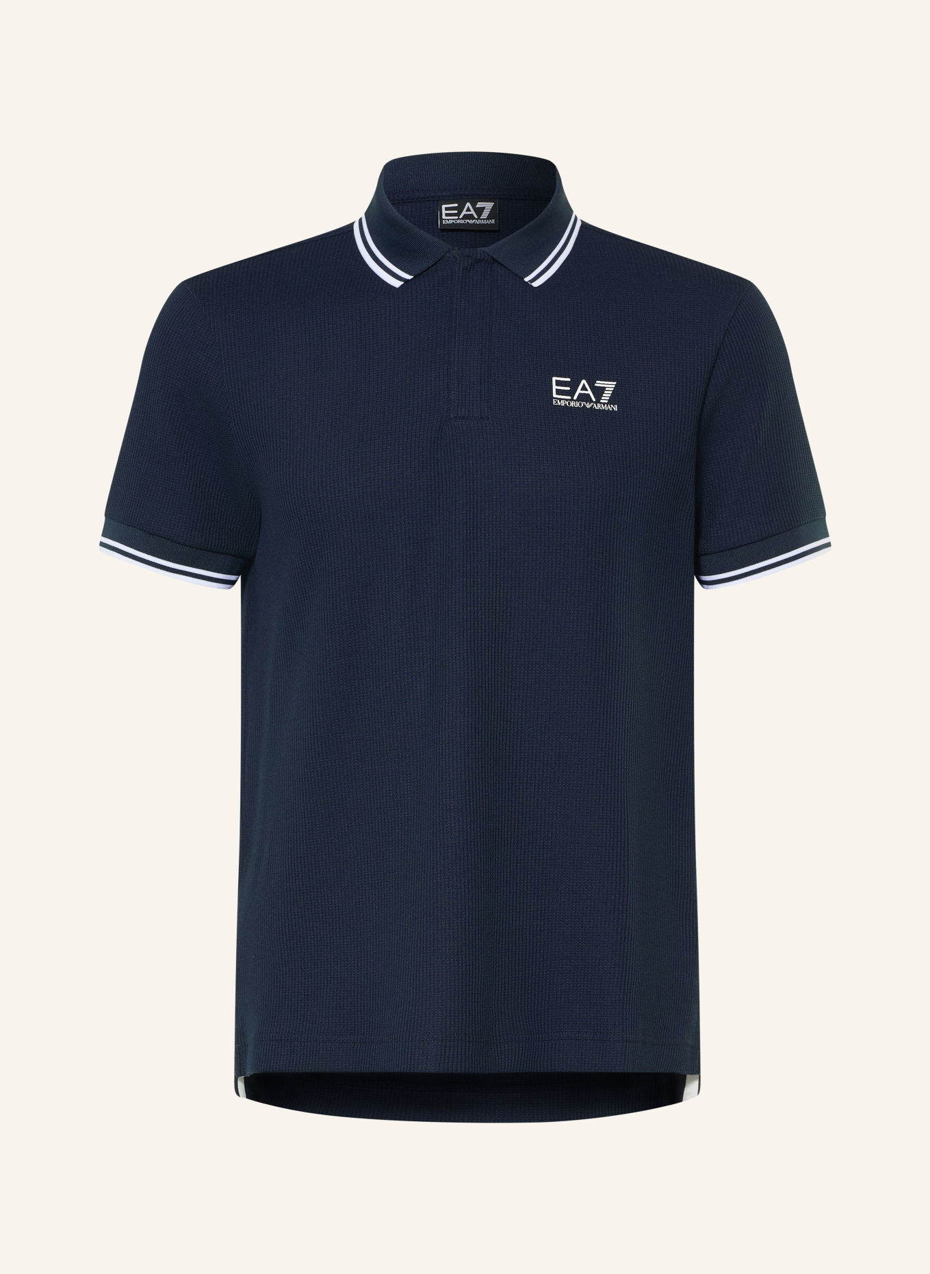 EA7 EMPORIO ARMANI Funktions-Poloshirt: DUNKELBLAU / WEISS