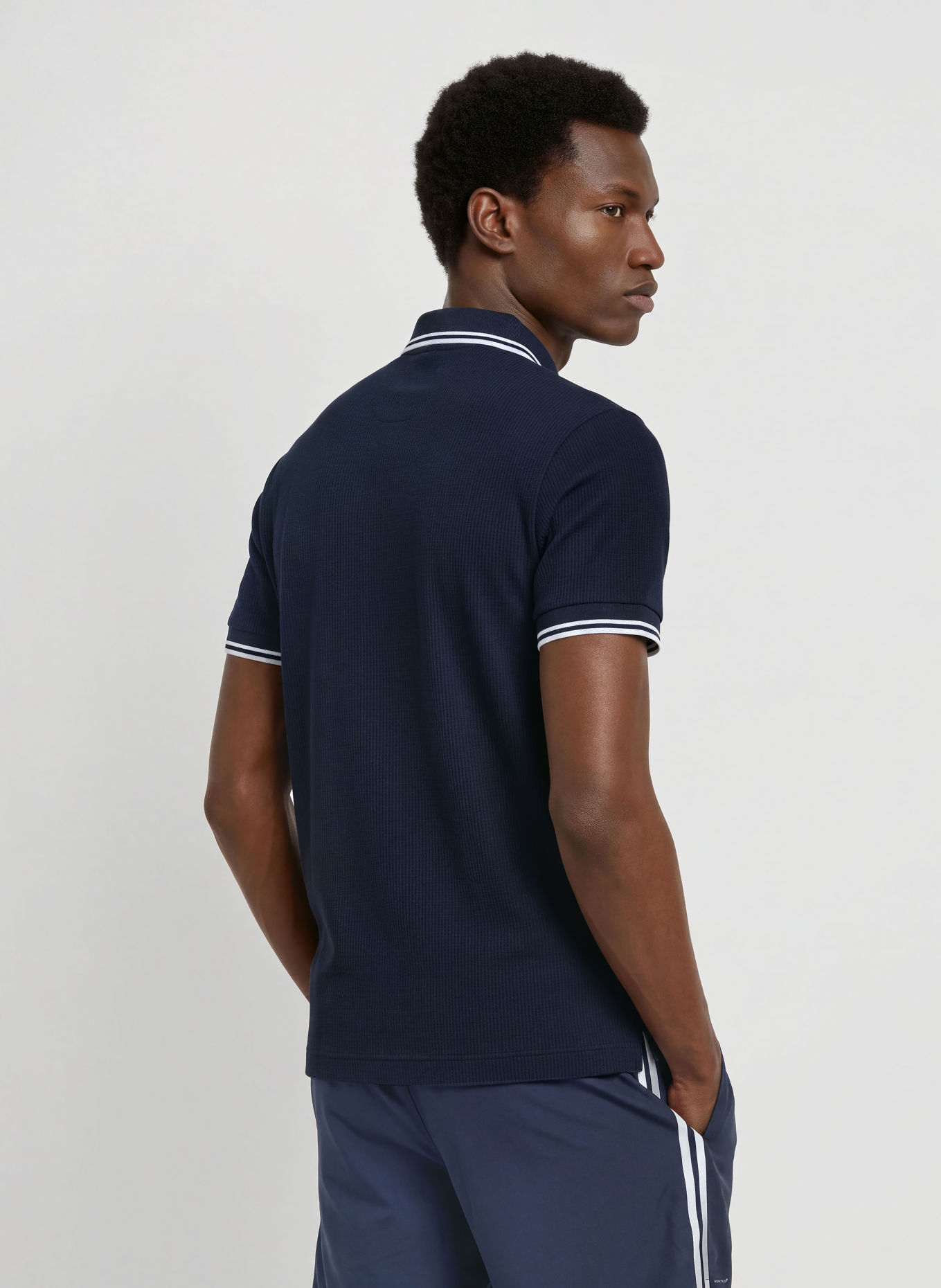 EA7 EMPORIO ARMANI Funktions-Poloshirt: DUNKELBLAU / WEISS