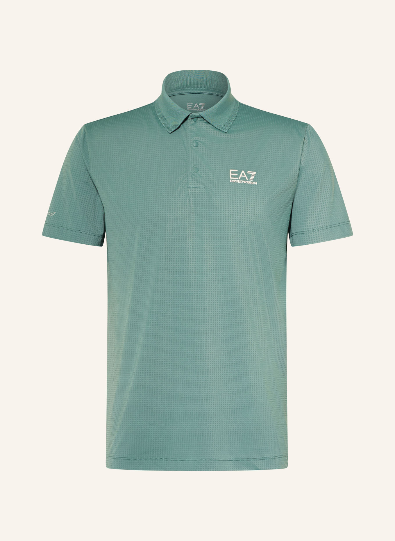 EA7 EMPORIO ARMANI Funktions-Poloshirt Regular Fit: GRÜN / BEIGE
