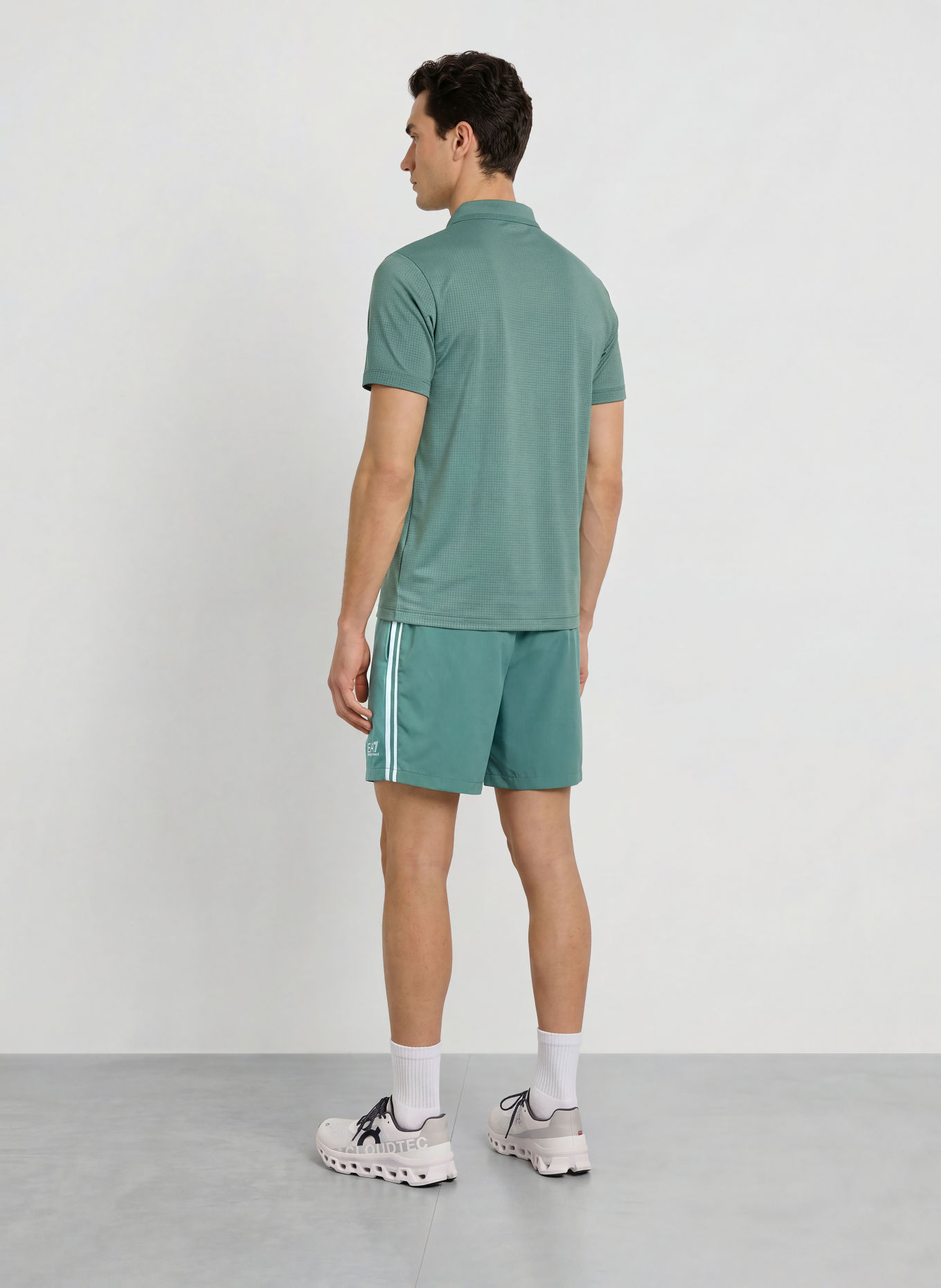 EA7 EMPORIO ARMANI Funktions-Poloshirt Regular Fit: GRÜN / BEIGE