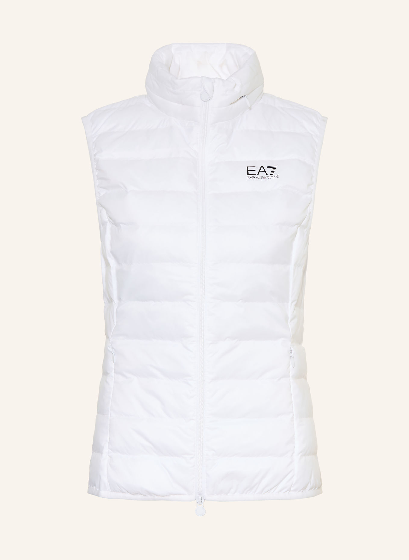 EA7 EMPORIO ARMANI Quilted vest: WHITE / BLACK