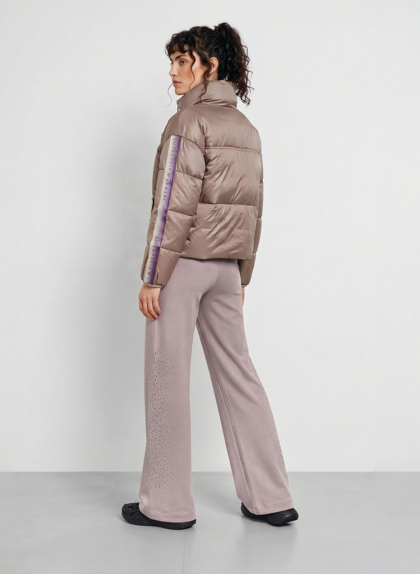 EA7 EMPORIO ARMANI Sweatpants met sierstenen: TAUPE
