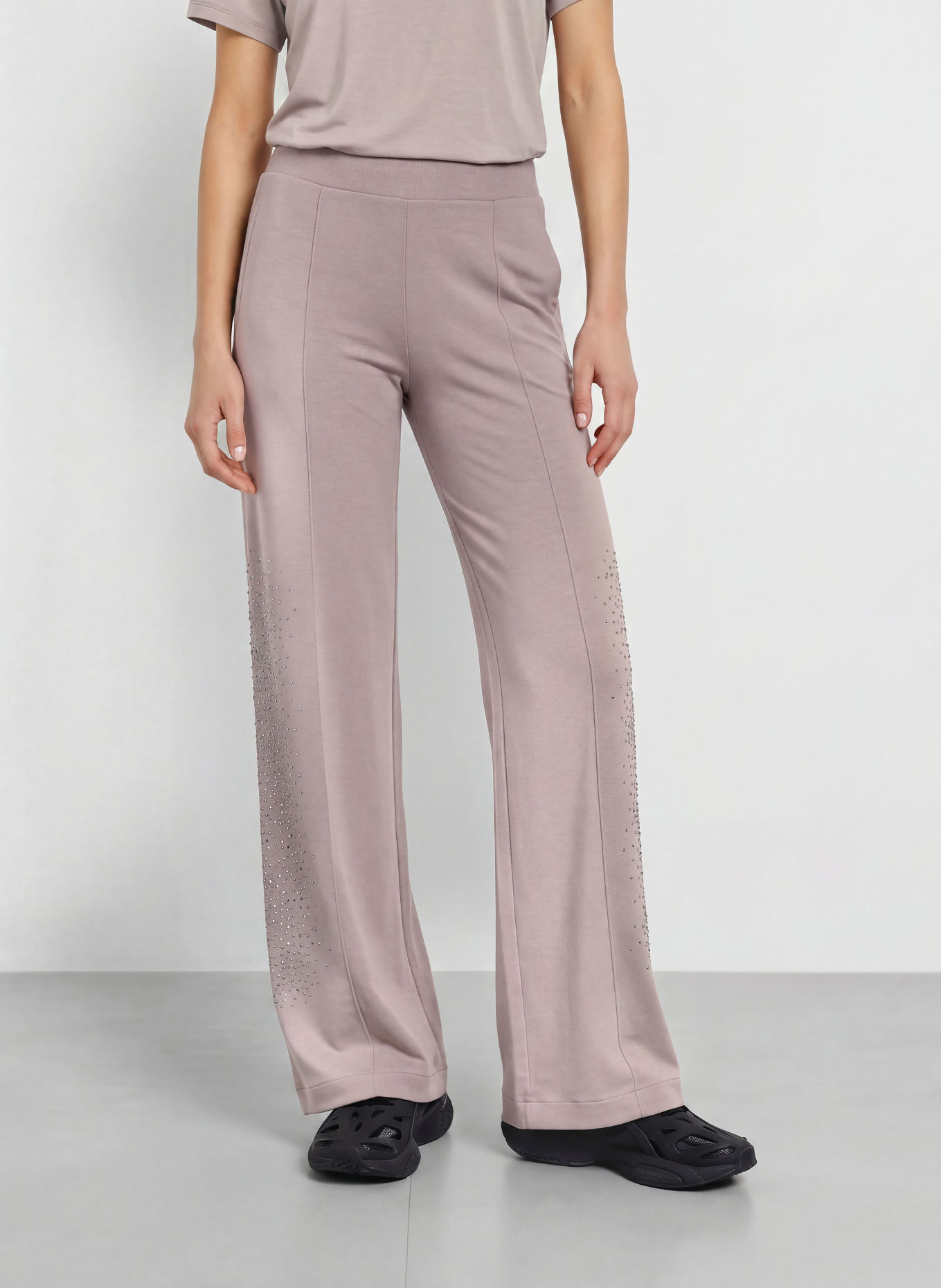 EA7 EMPORIO ARMANI Sweatpants met sierstenen: TAUPE