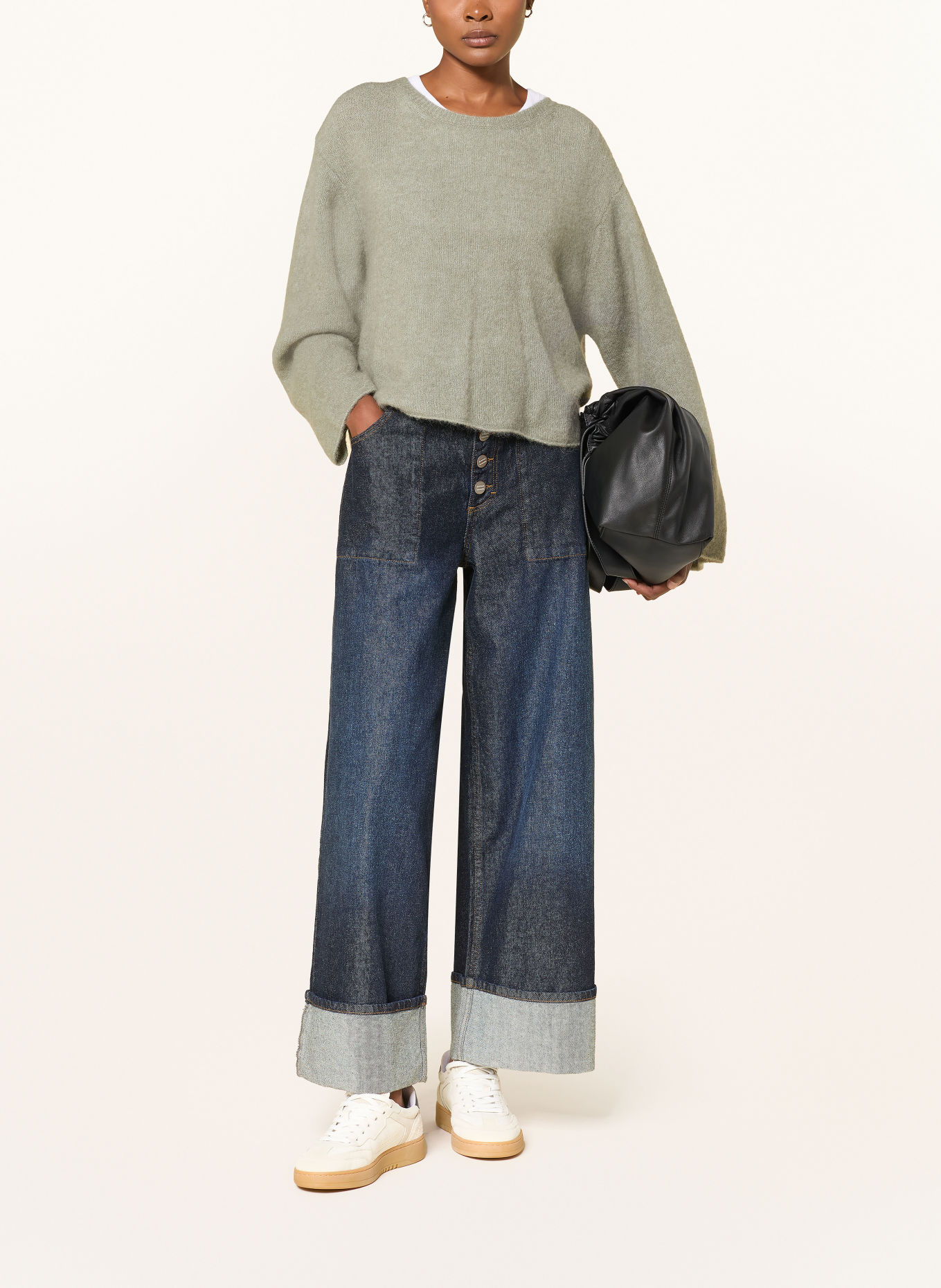 American Vintage VITOW Sweater with Alpaca: KHAKI