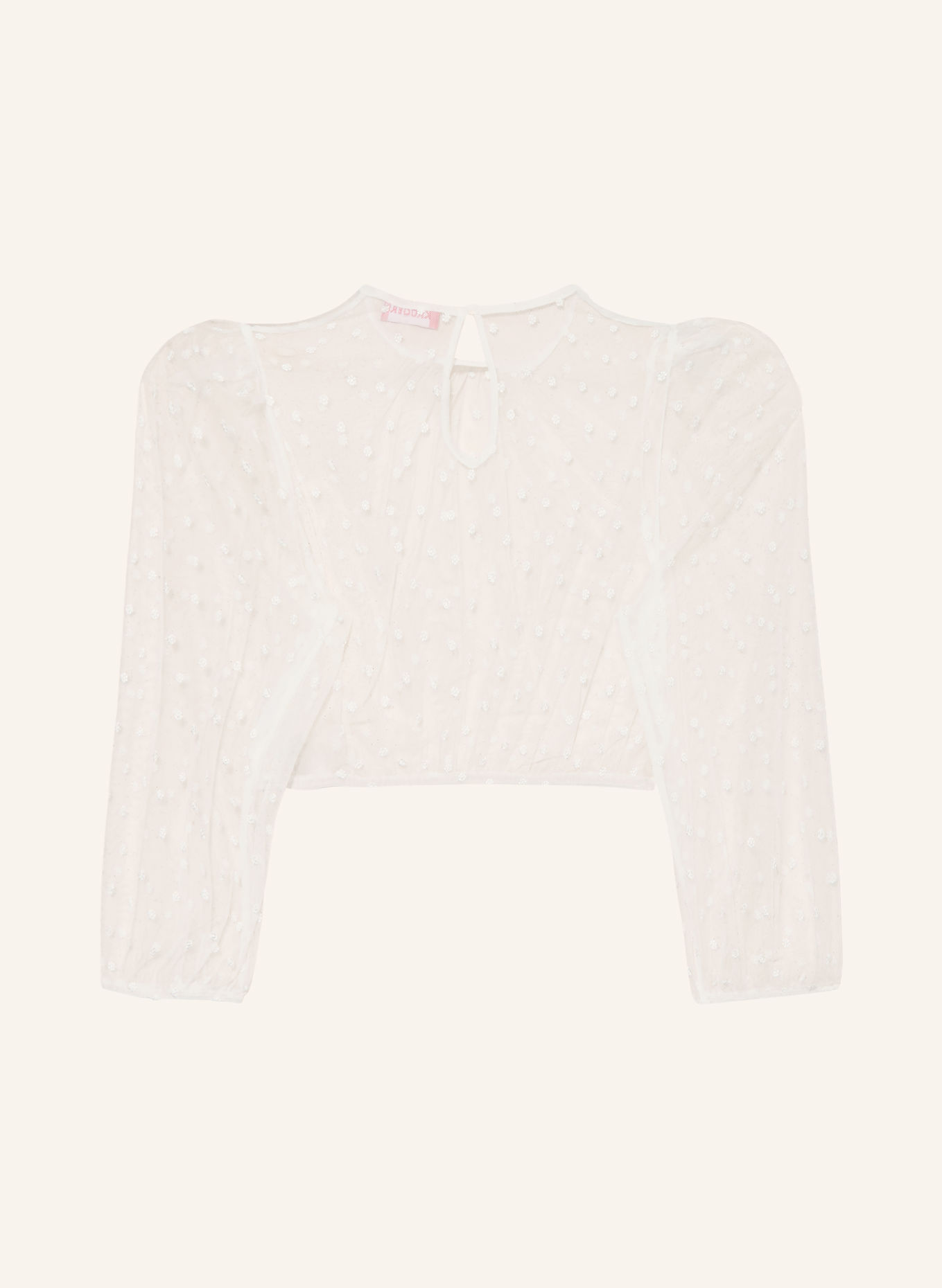 KRÜGER Dirndlblouse METTE van mesh met 3/4-mouwen: ECRU