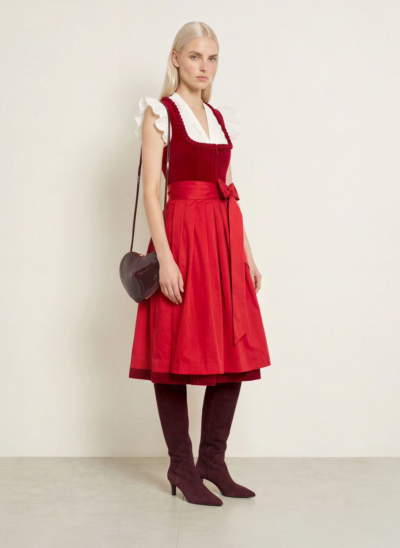 KRÜGER Dirndl YLINA: DUNKELROT / ROT