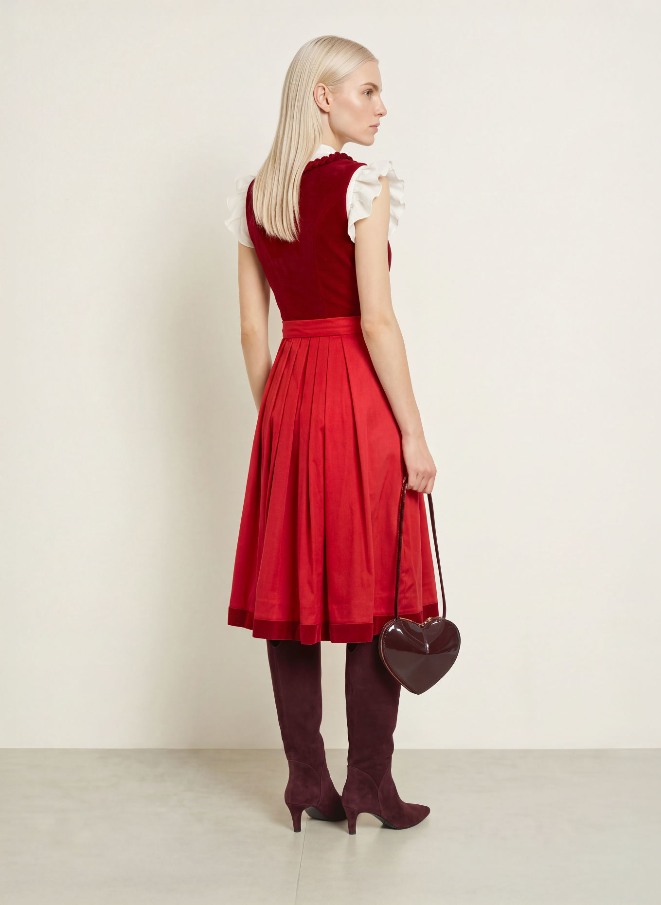 KRÜGER Dirndl YLINA: DUNKELROT / ROT