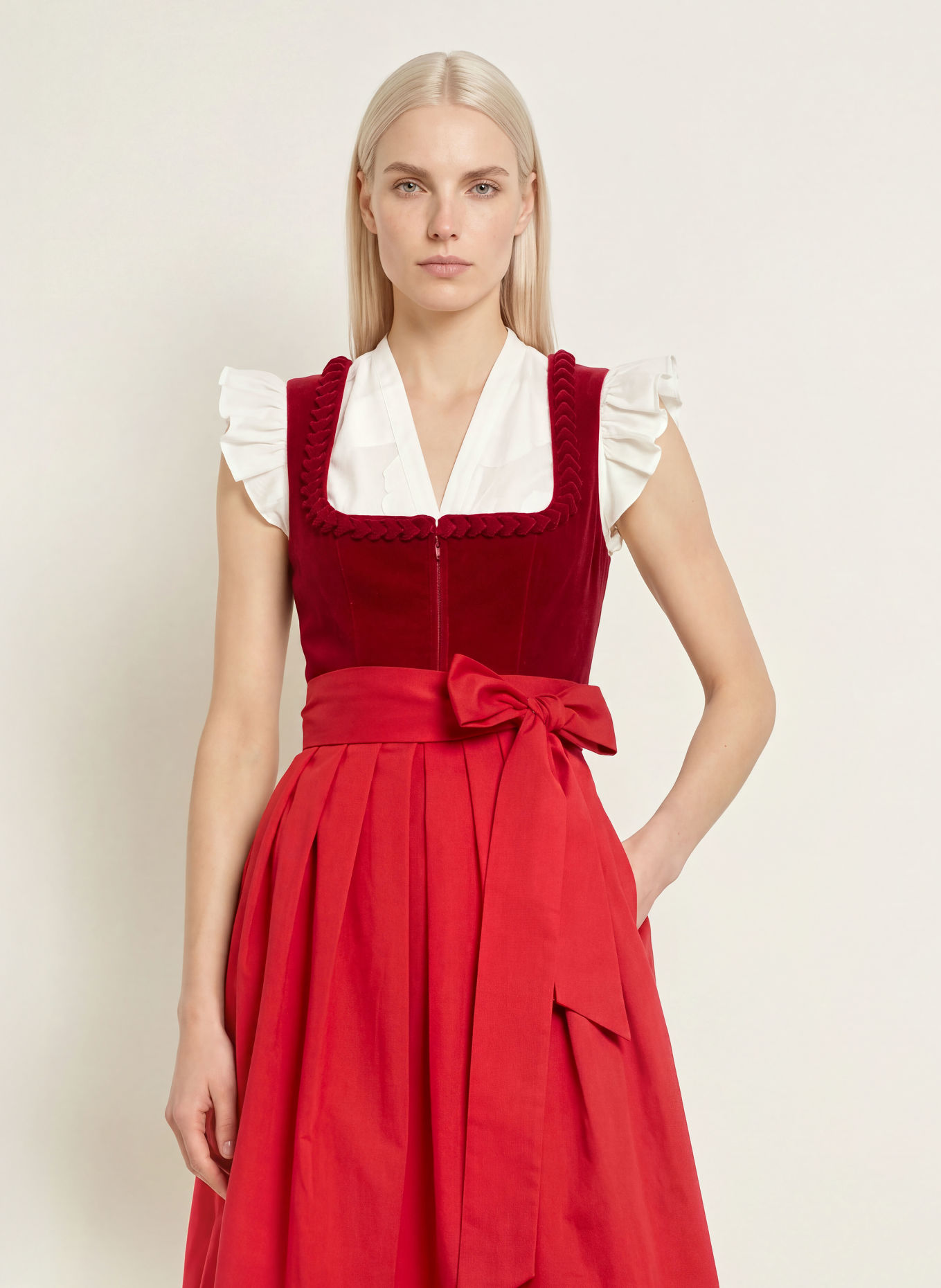 KRÜGER Dirndl YLINA: DUNKELROT / ROT