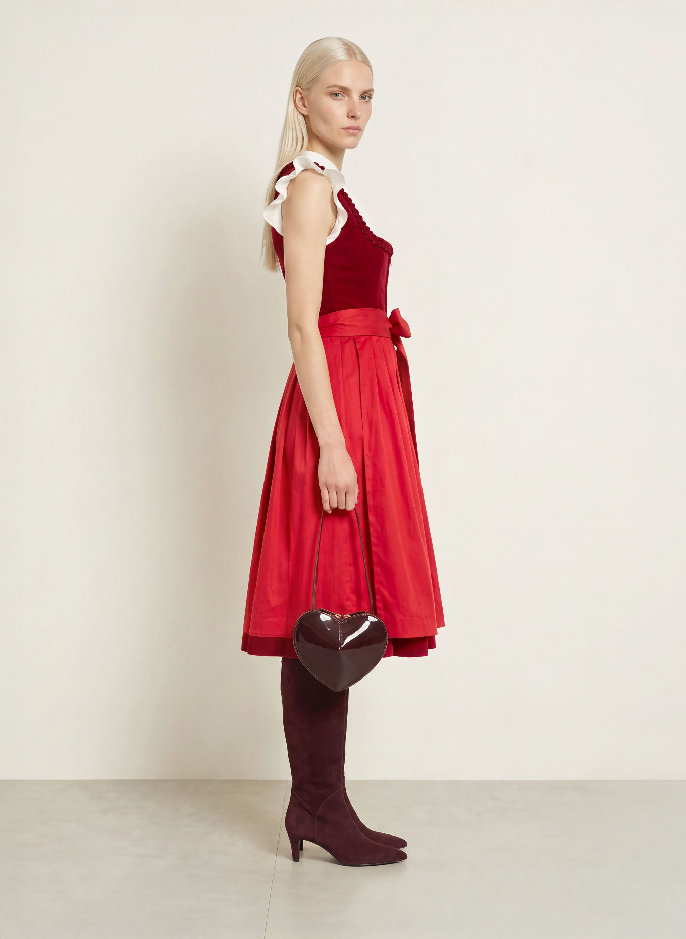 KRÜGER Dirndl YLINA: DUNKELROT / ROT