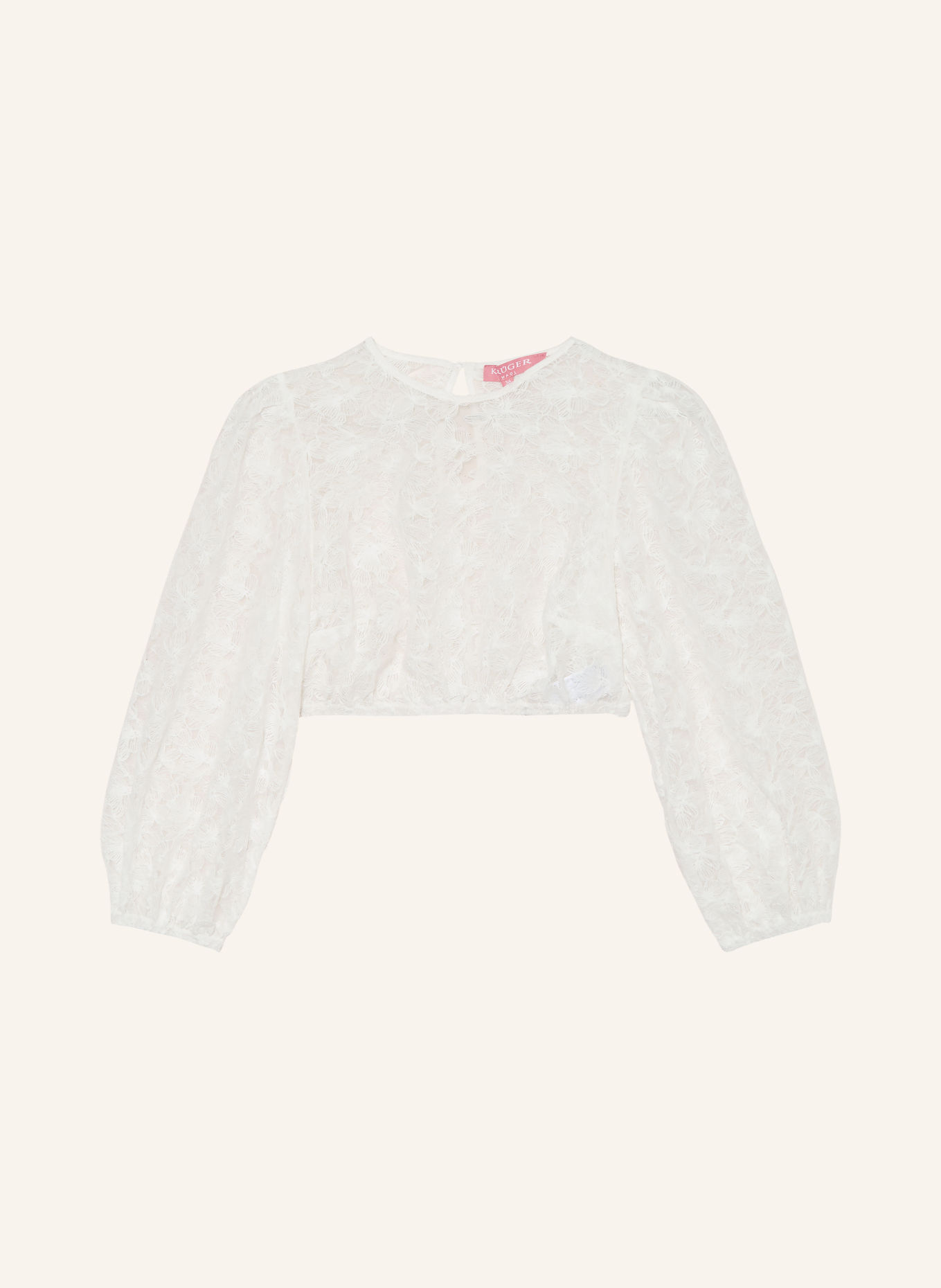 KRÜGER Blouse Dirndl en maille à manches 3/4: BLANC