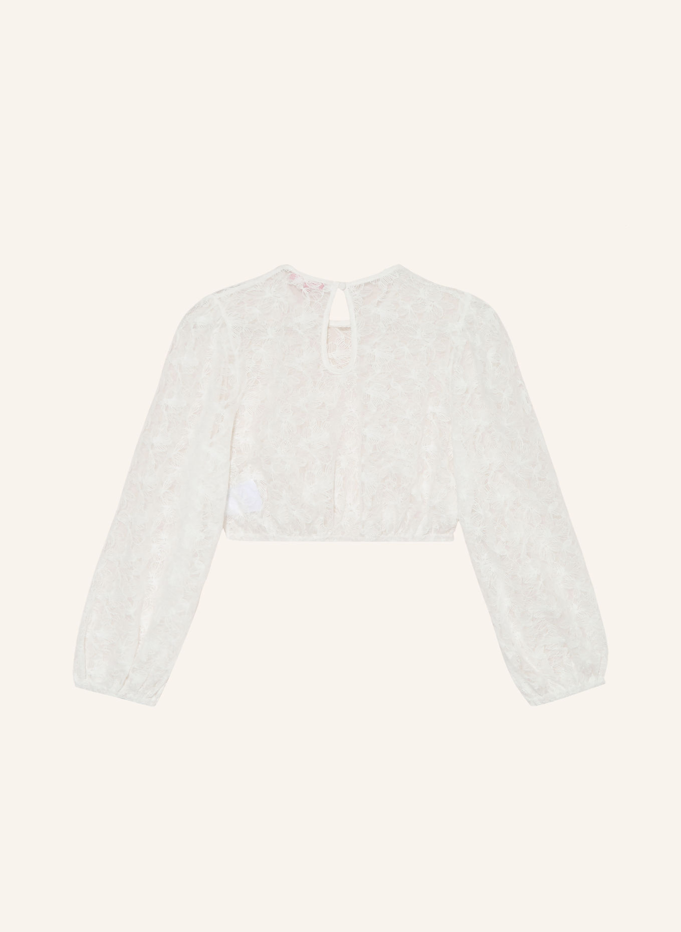 KRÜGER Blouse Dirndl en maille à manches 3/4: BLANC