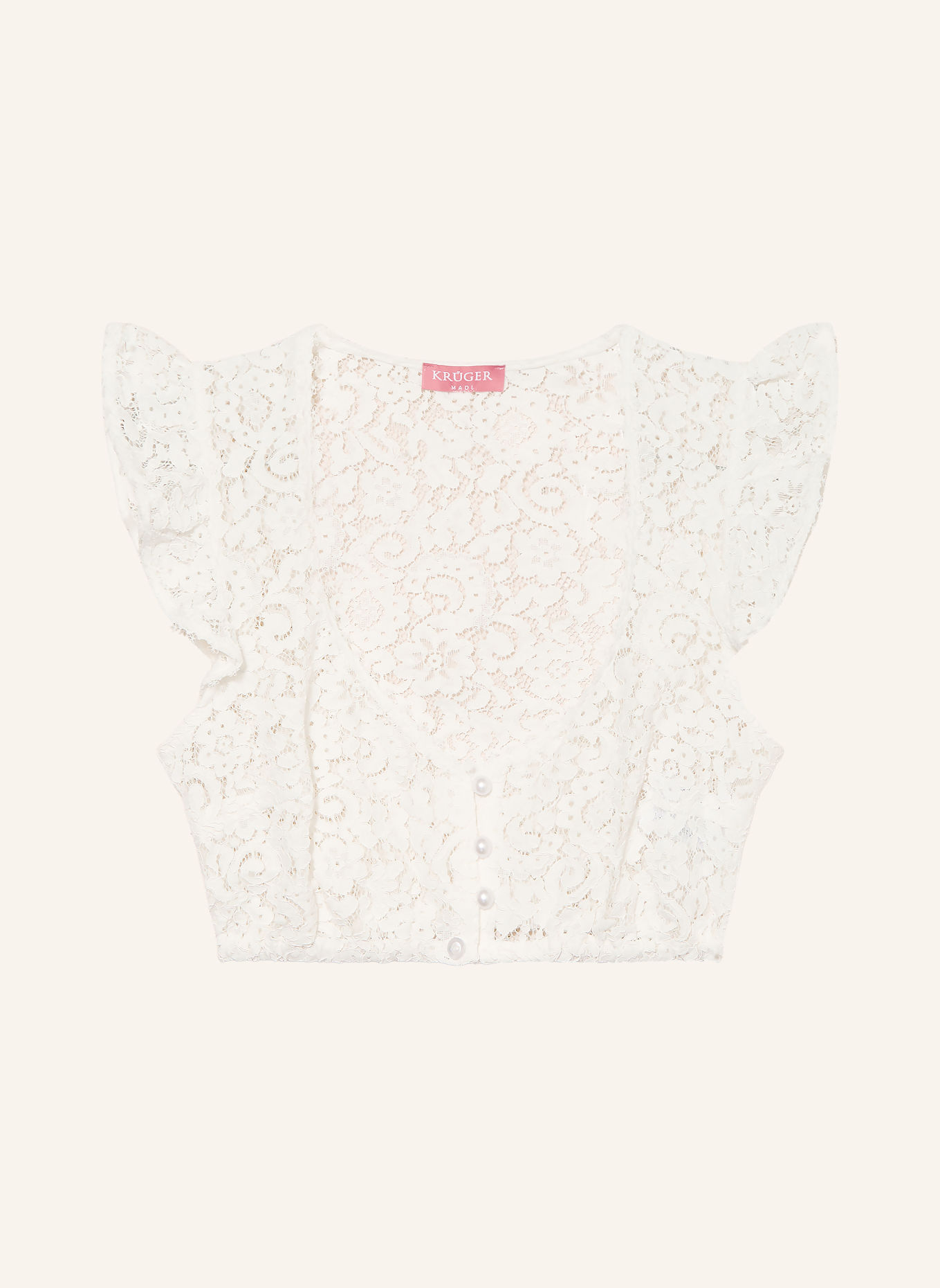 KRÜGER Blouse Dirndl HANNELIE en dentelle: BLANC