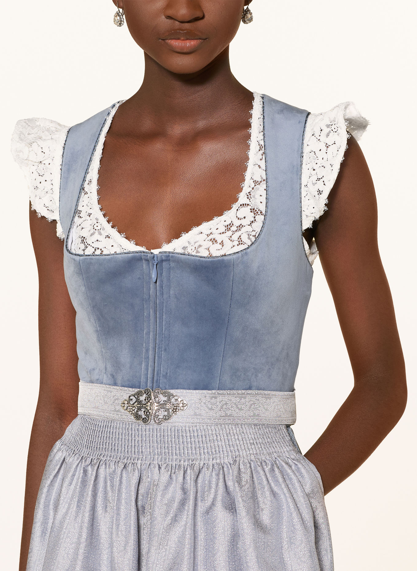 KRÜGER Blouse Dirndl HANNELIE en dentelle: BLANC