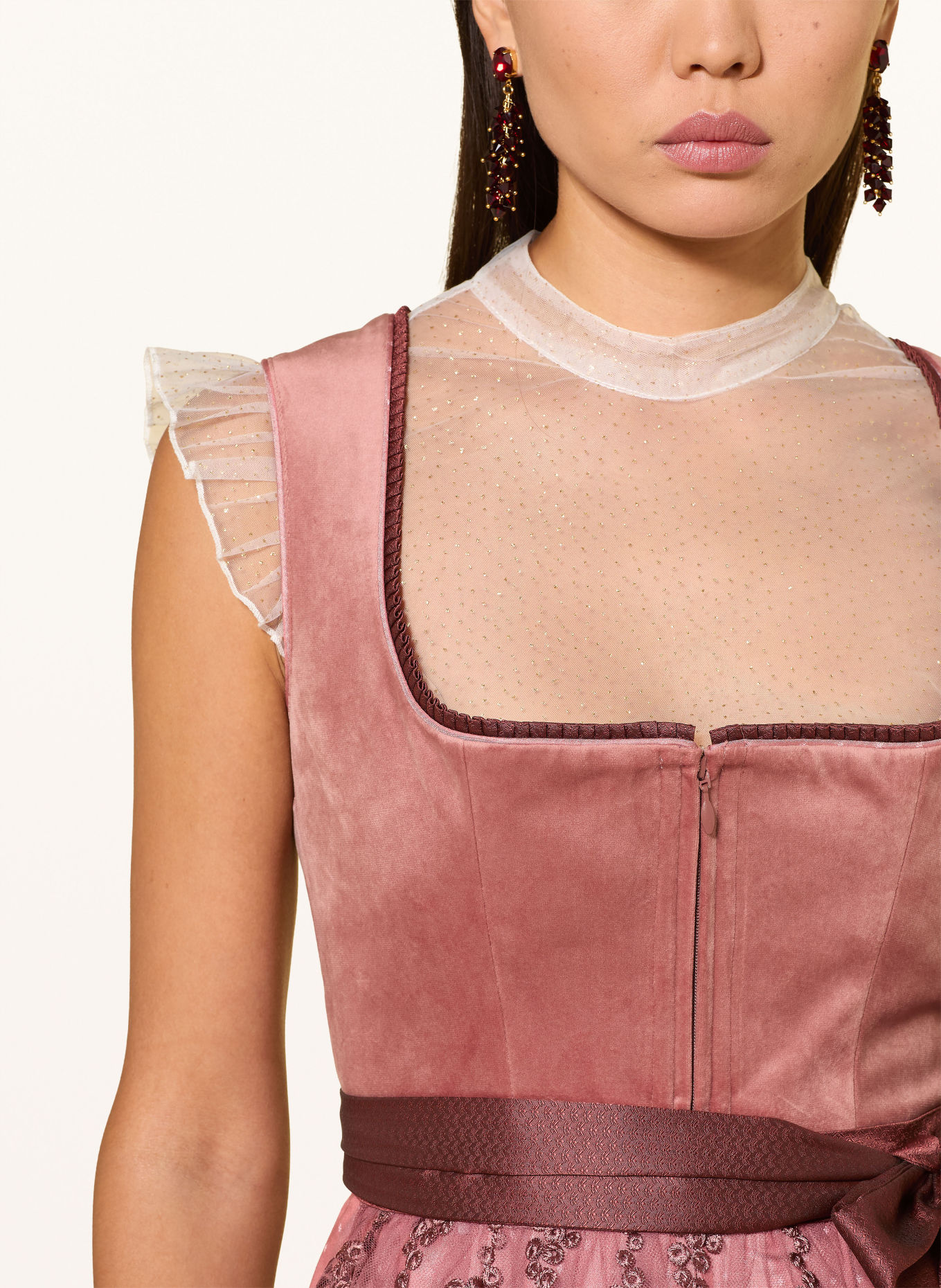 KRÜGER Dirndlbluse EVELINE aus Mesh: WEISS