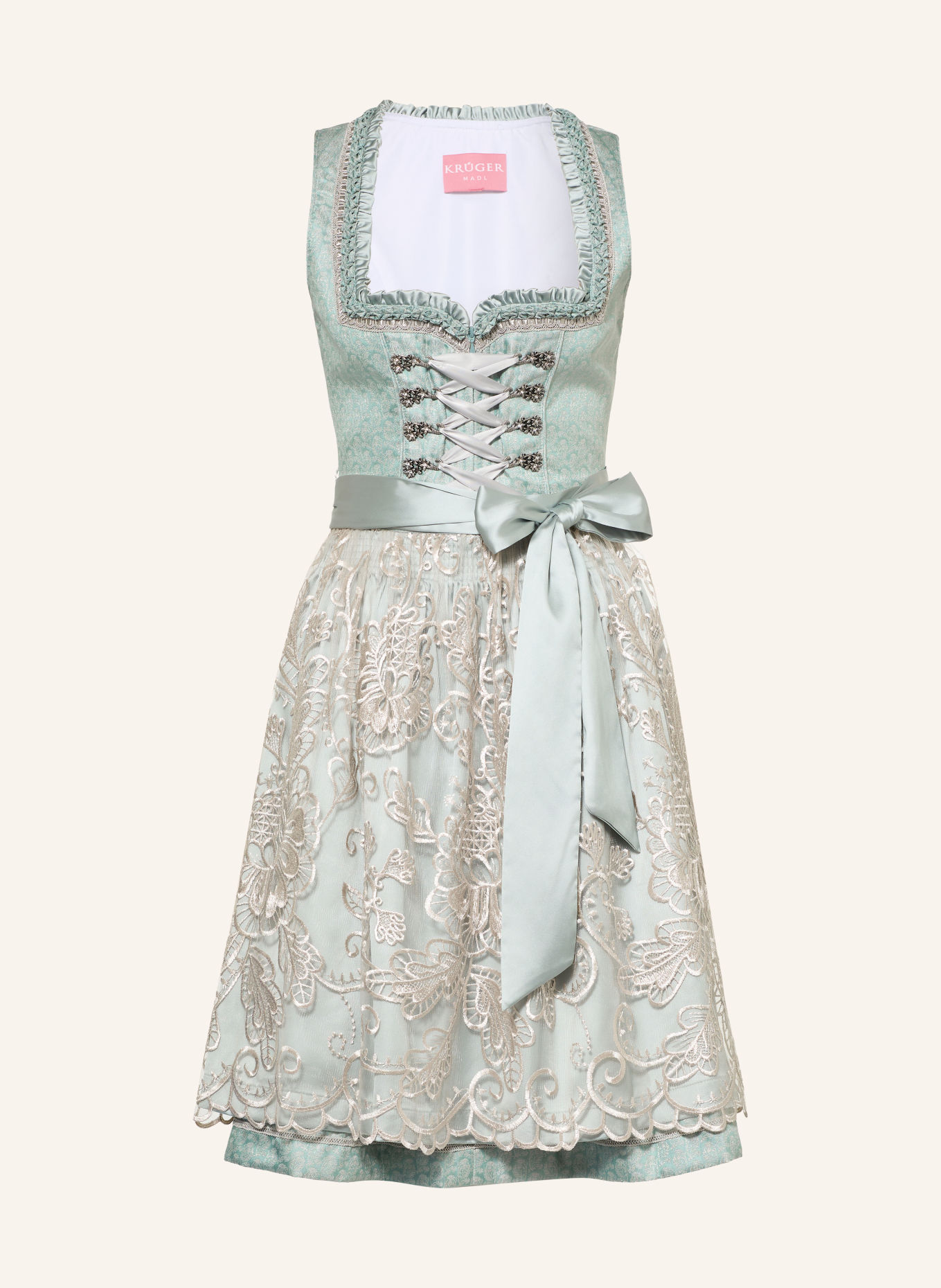 KRÜGER Dirndl LILINOE: TÜRKIS / SILBER