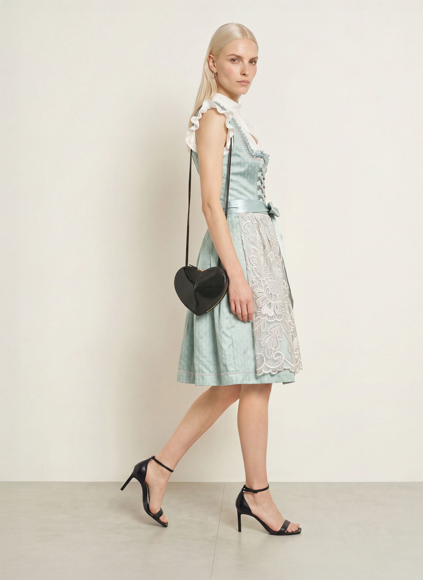 KRÜGER Dirndl LILINOE: TÜRKIS / SILBER