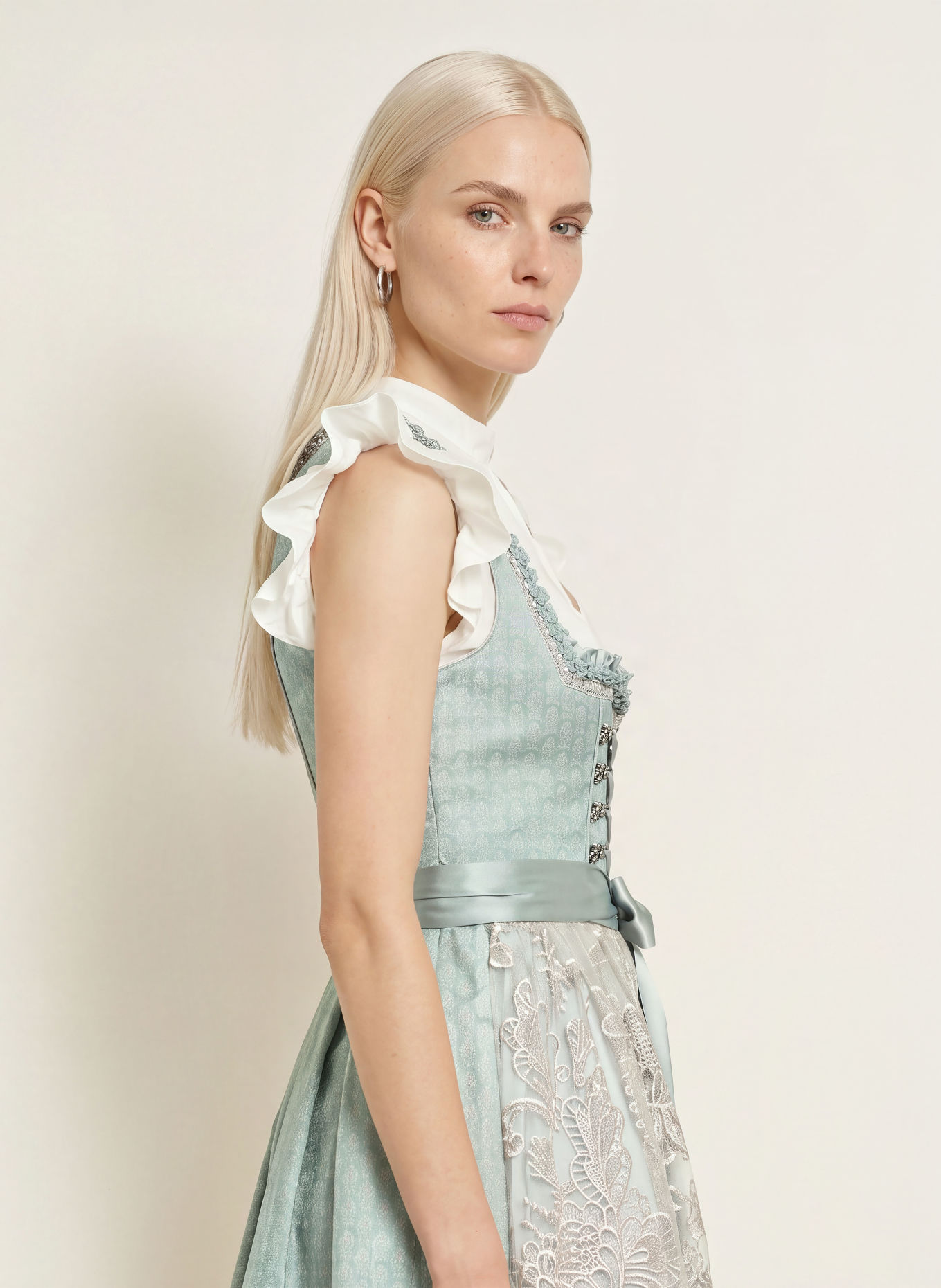 KRÜGER Dirndl LILINOE: TÜRKIS / SILBER