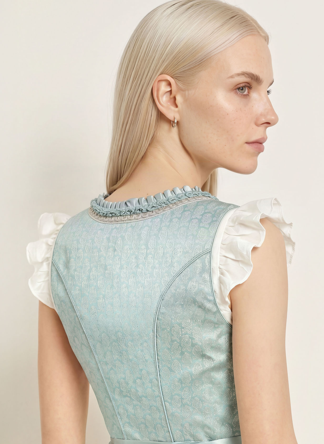 KRÜGER Dirndl LILINOE: TÜRKIS / SILBER