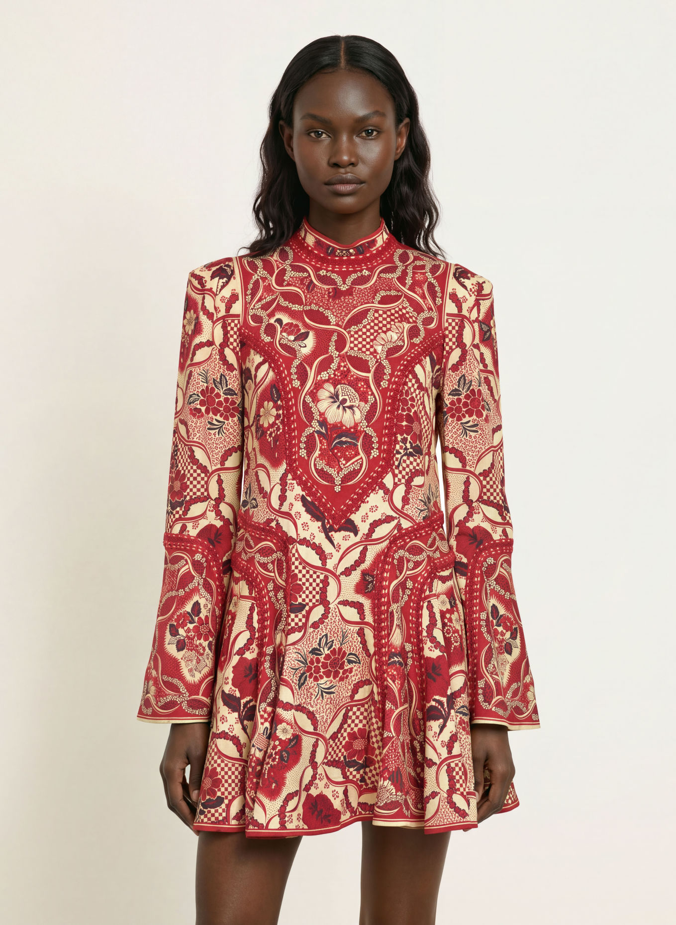 ALÉMAIS KENNY Dress: RED / LIGHT YELLOW / BLACK