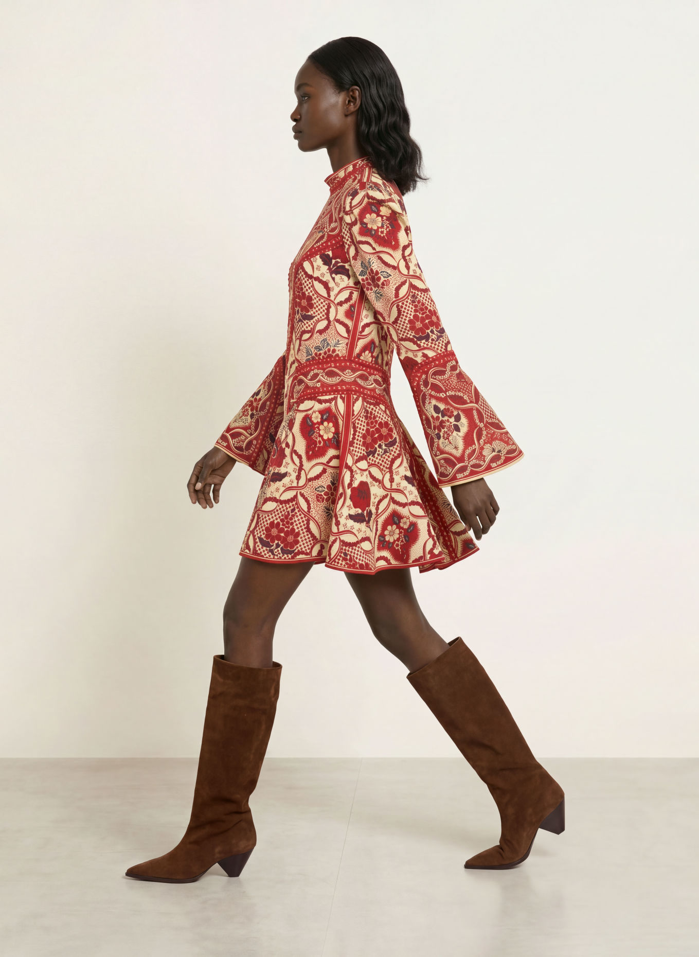 ALÉMAIS KENNY Dress: RED / LIGHT YELLOW / BLACK