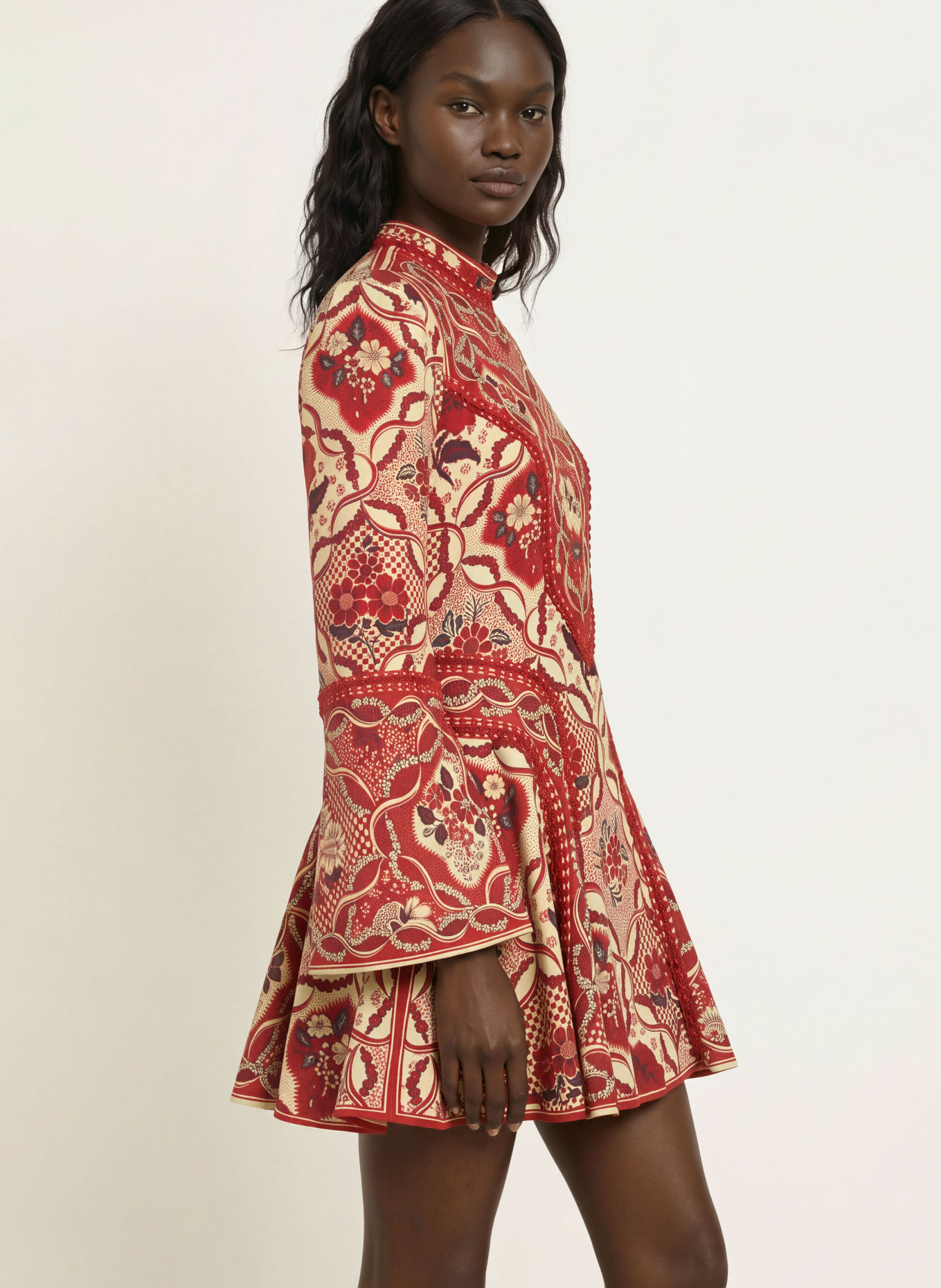 ALÉMAIS KENNY Dress: RED / LIGHT YELLOW / BLACK