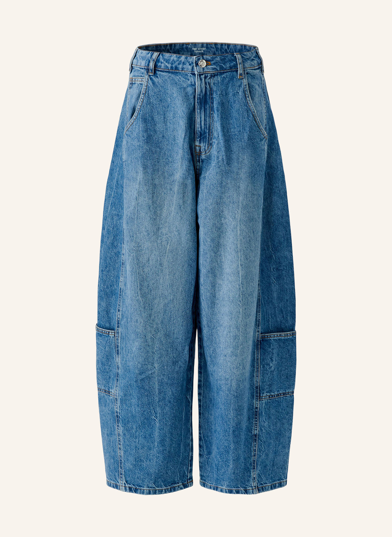 Oui Cargo jeans: 5455 midmidblue denim