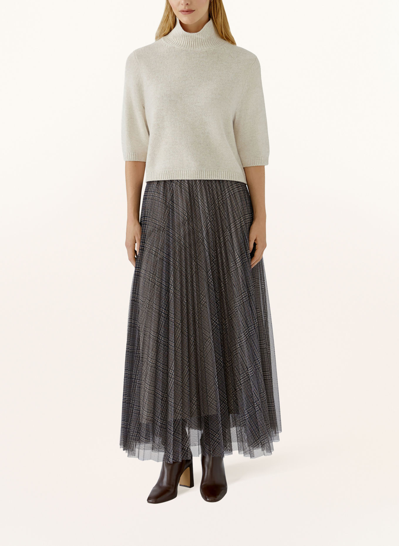 oui Pleated skirt: BROWN / BLACK