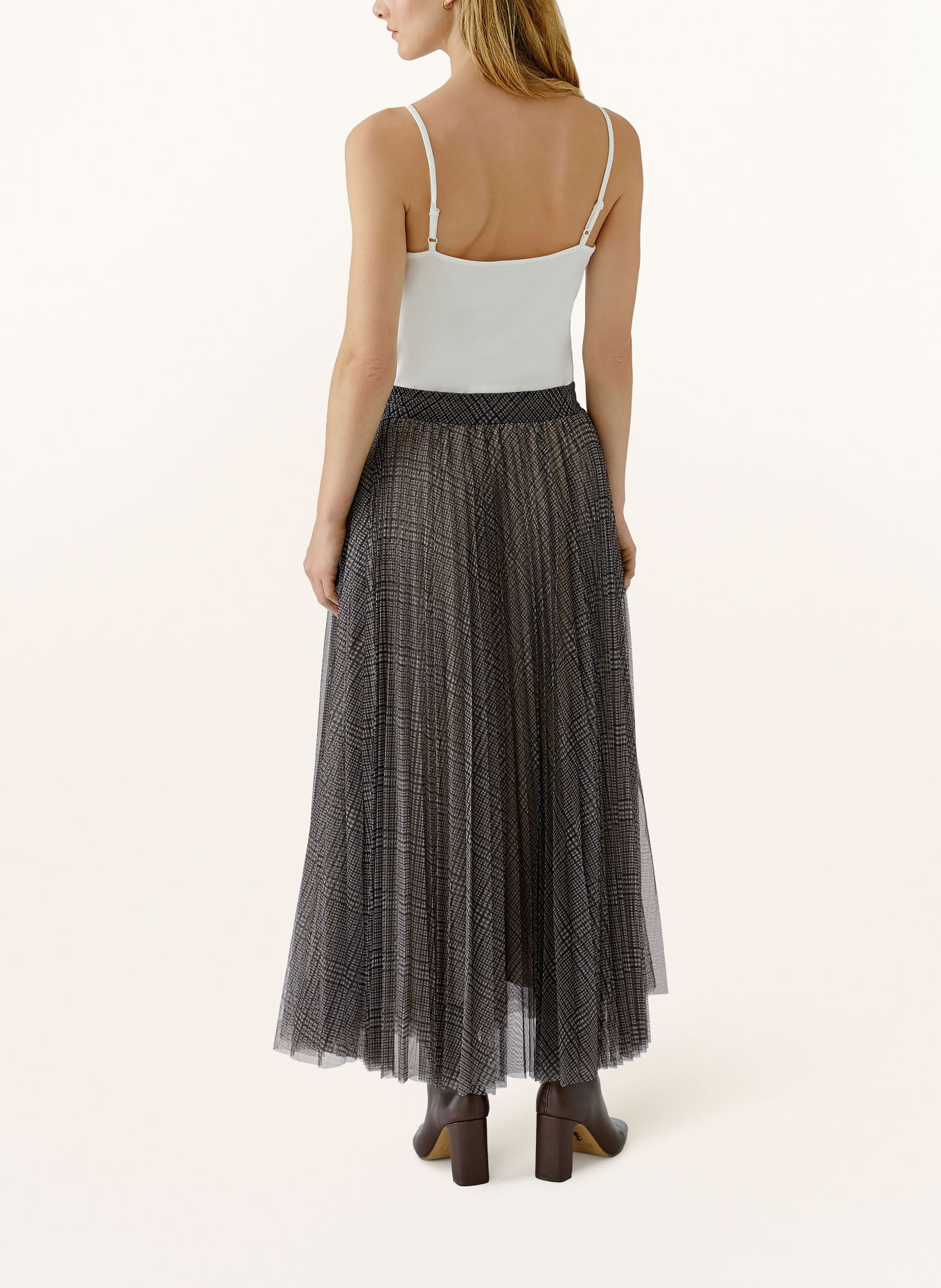 oui Pleated skirt: BROWN / BLACK