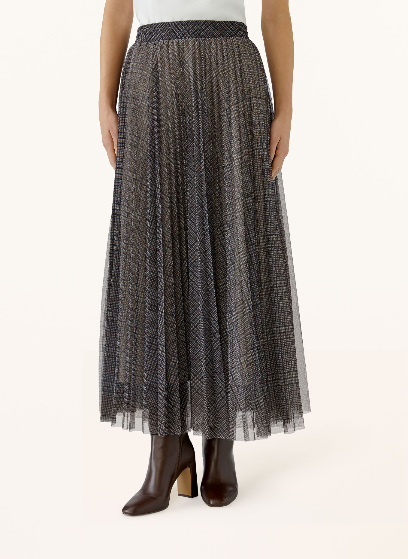 oui Pleated skirt: BROWN / BLACK